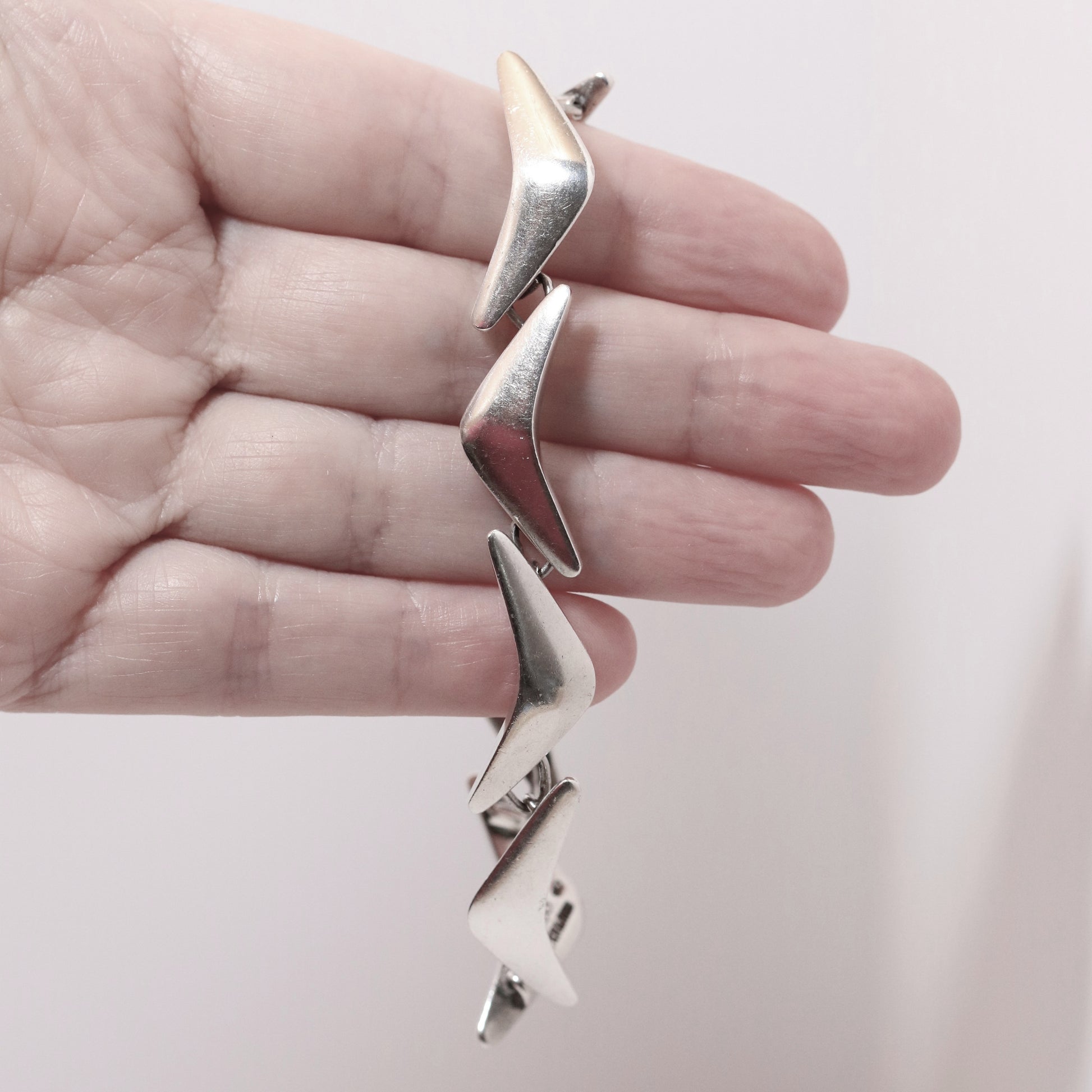 Vintage Sigi Pineda Taxco Jewelry | Boomerang Sterling Silver Bracelet