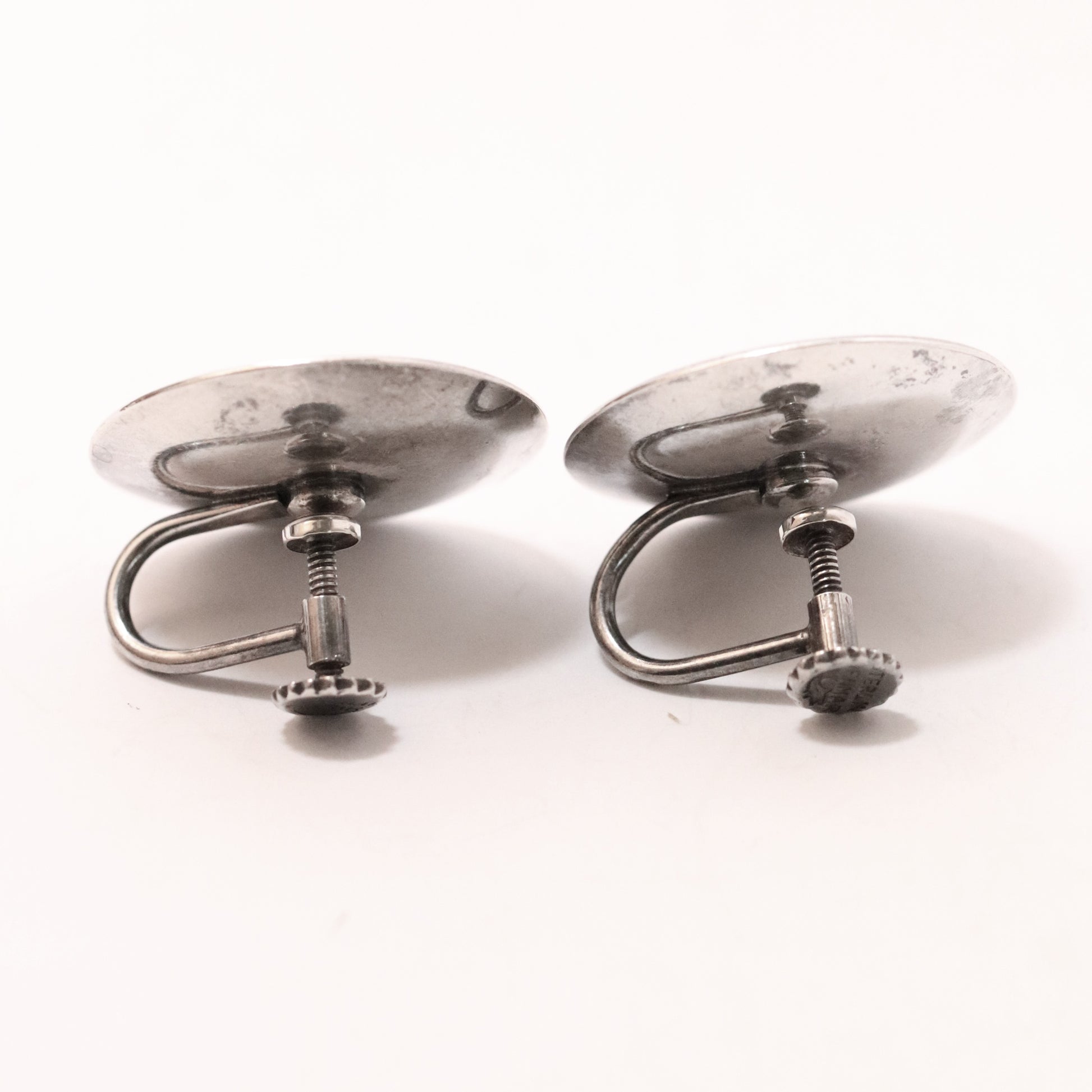 Vintage Scandinavian Jewelry | Hans Jensen Sterling Silver Leaf Screwback Earrings