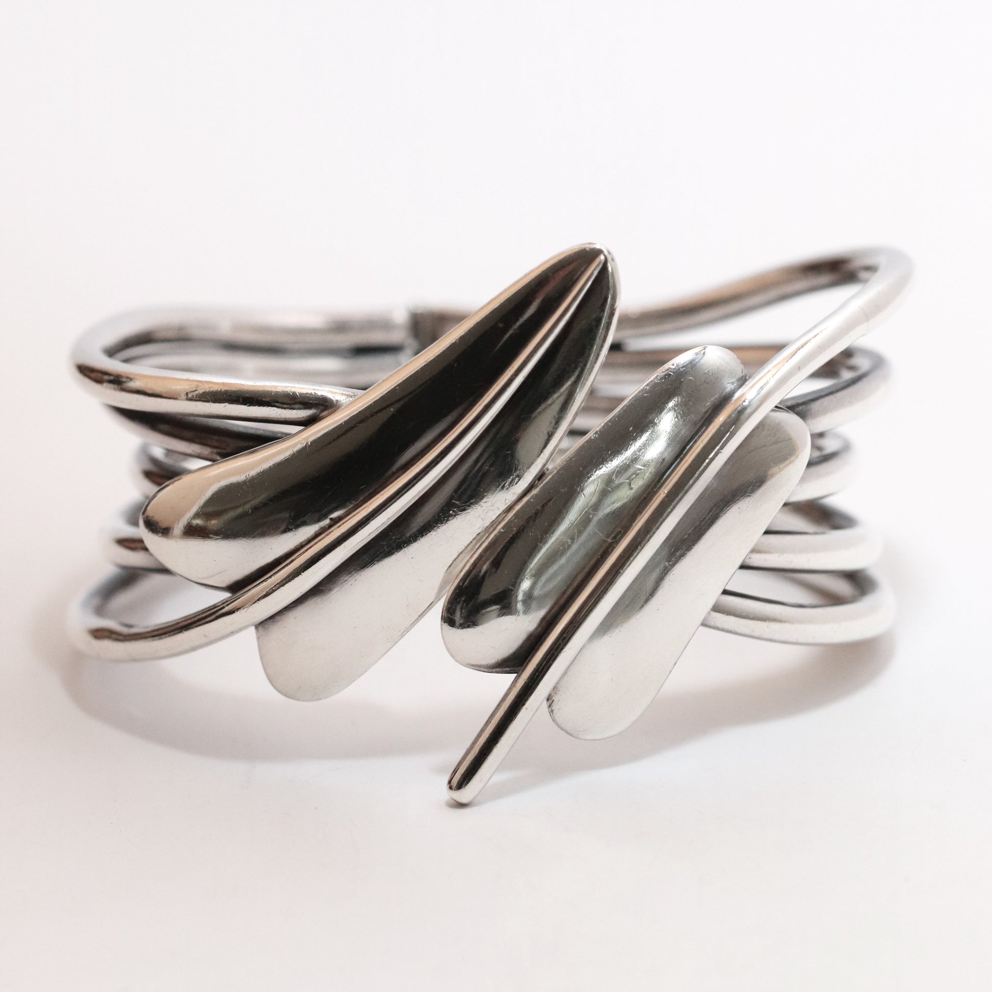 Vintage Salvador Teran Taxco Jewelry | Modernist Stylized Leaf Modernist Bracelet