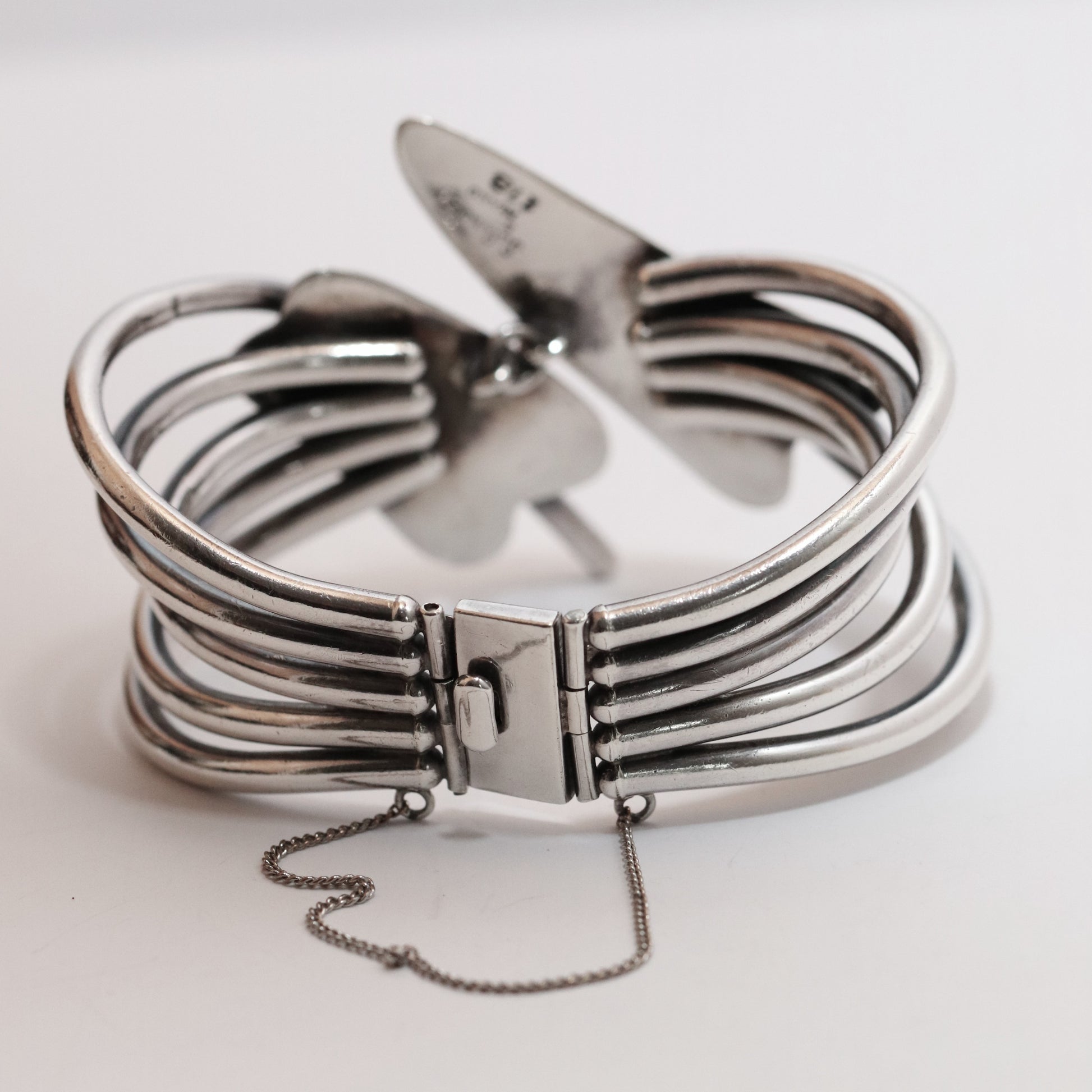 Vintage Salvador Teran Taxco Jewelry | Modernist Stylized Leaf Modernist Bracelet