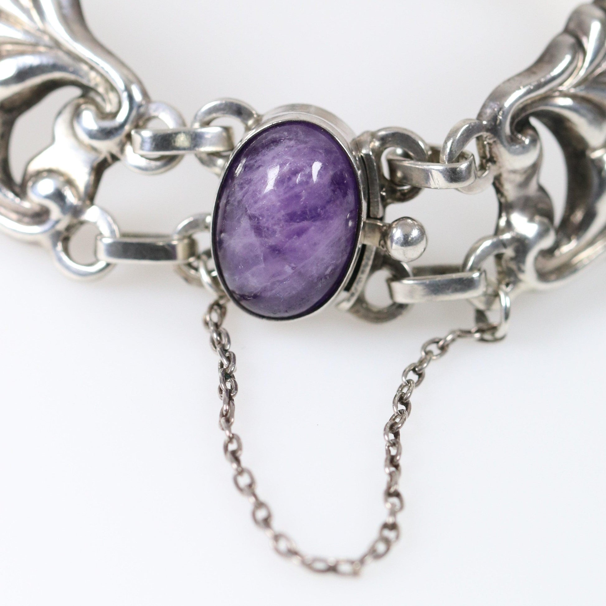 Antique Georg Jensen Jewelry | Rare Amethyst Bracelet 5 - Carmel FSJ