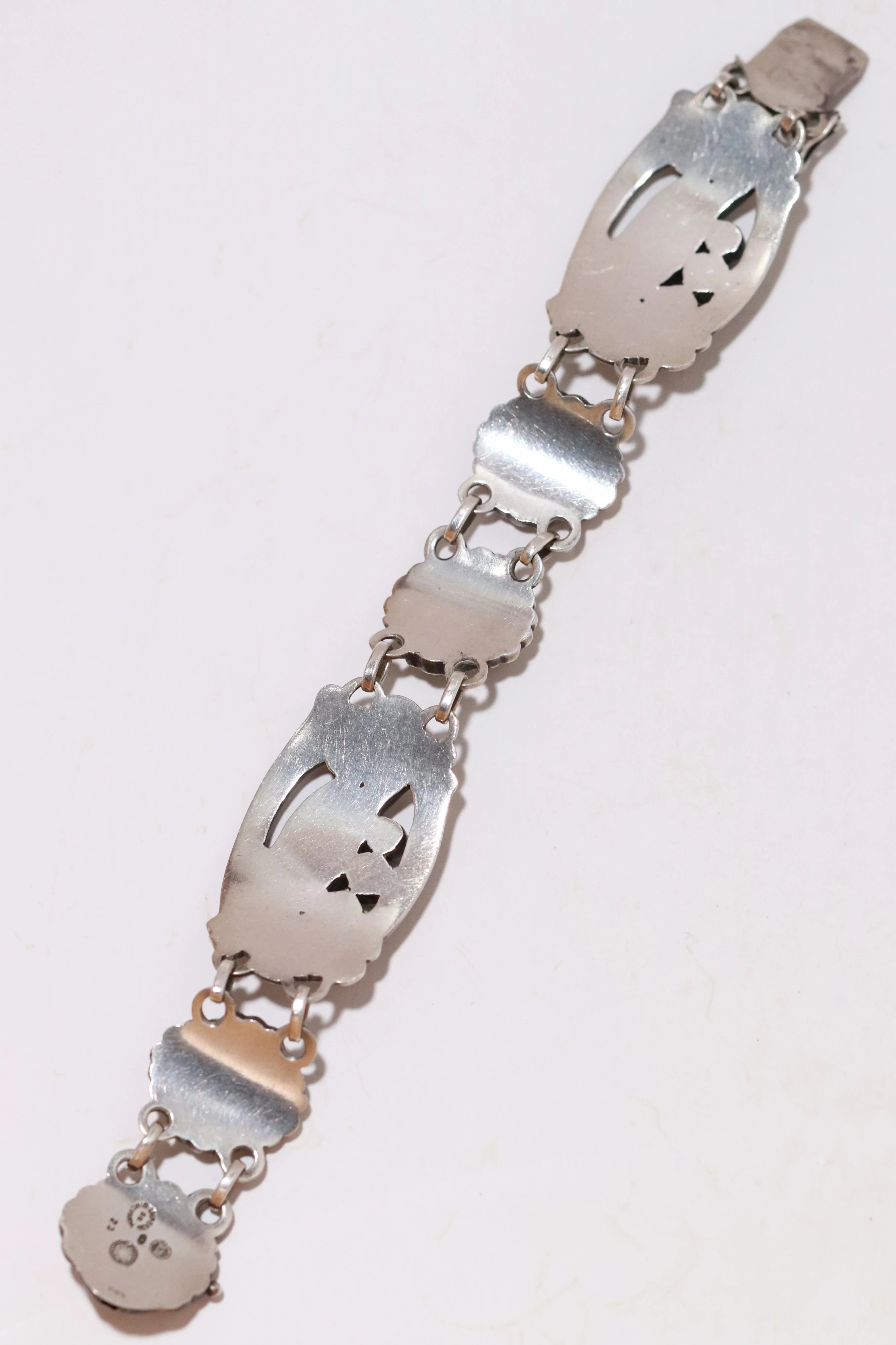 Vintage Georg Jensen Bracelet | Rare Green Agate Silver Jewelry