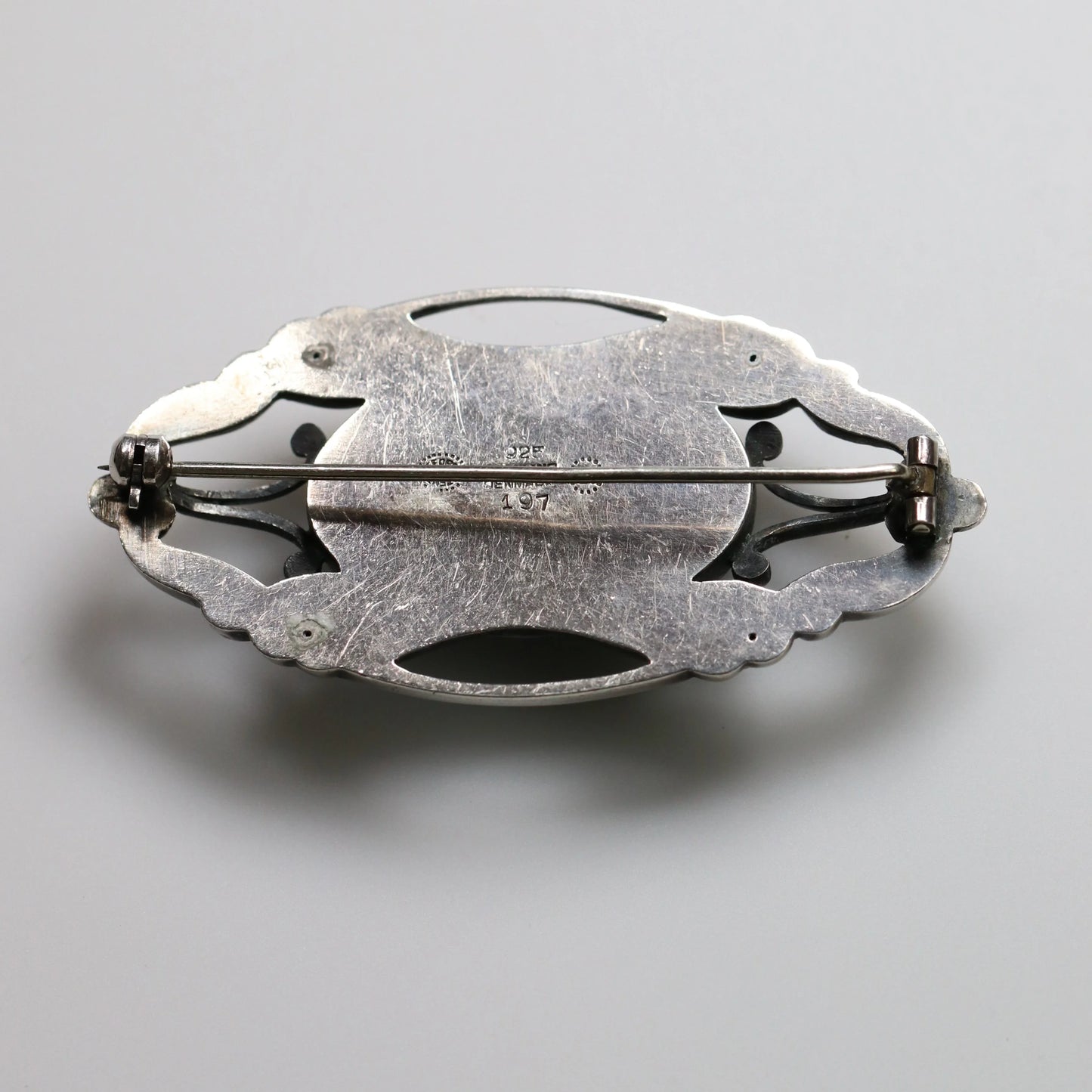 Early Georg Jensen Jewelry | Chrysoprase Art Nouveau Silver Vintage Brooch 197 - Carmel Fine Silver Jewelry