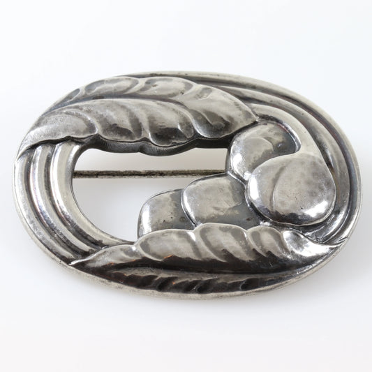 Early Georg Jensen Jewelry | Foliate Berry Art Nouveau Silver Vintage Brooch 18 - Carmel Fine Silver Jewelry