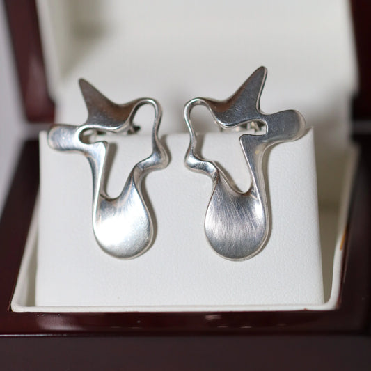 Georg Jensen Jewelry | Abstract Sterling Silver Earrings 118 Denmark - Carmel Fine Silver Jewelry