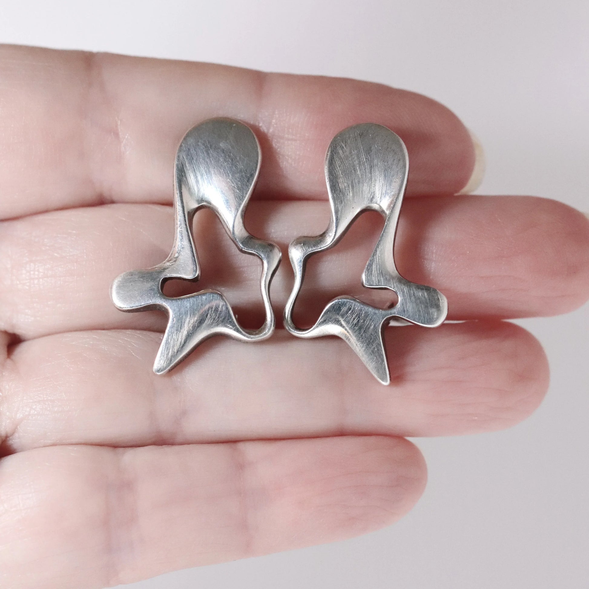 Georg Jensen Jewelry | Abstract Sterling Silver Earrings 118 Denmark - Carmel Fine Silver Jewelry