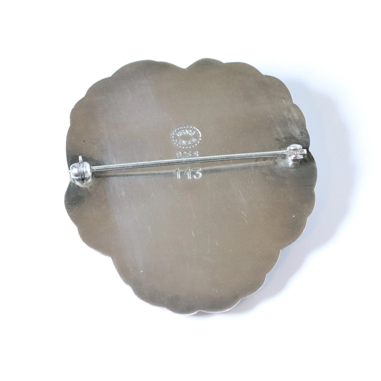 Georg Jensen Jewelry | Chrysoprase Pansy Art Nouveau Silver Vintage Brooch 113 - Carmel Fine Silver Jewelry