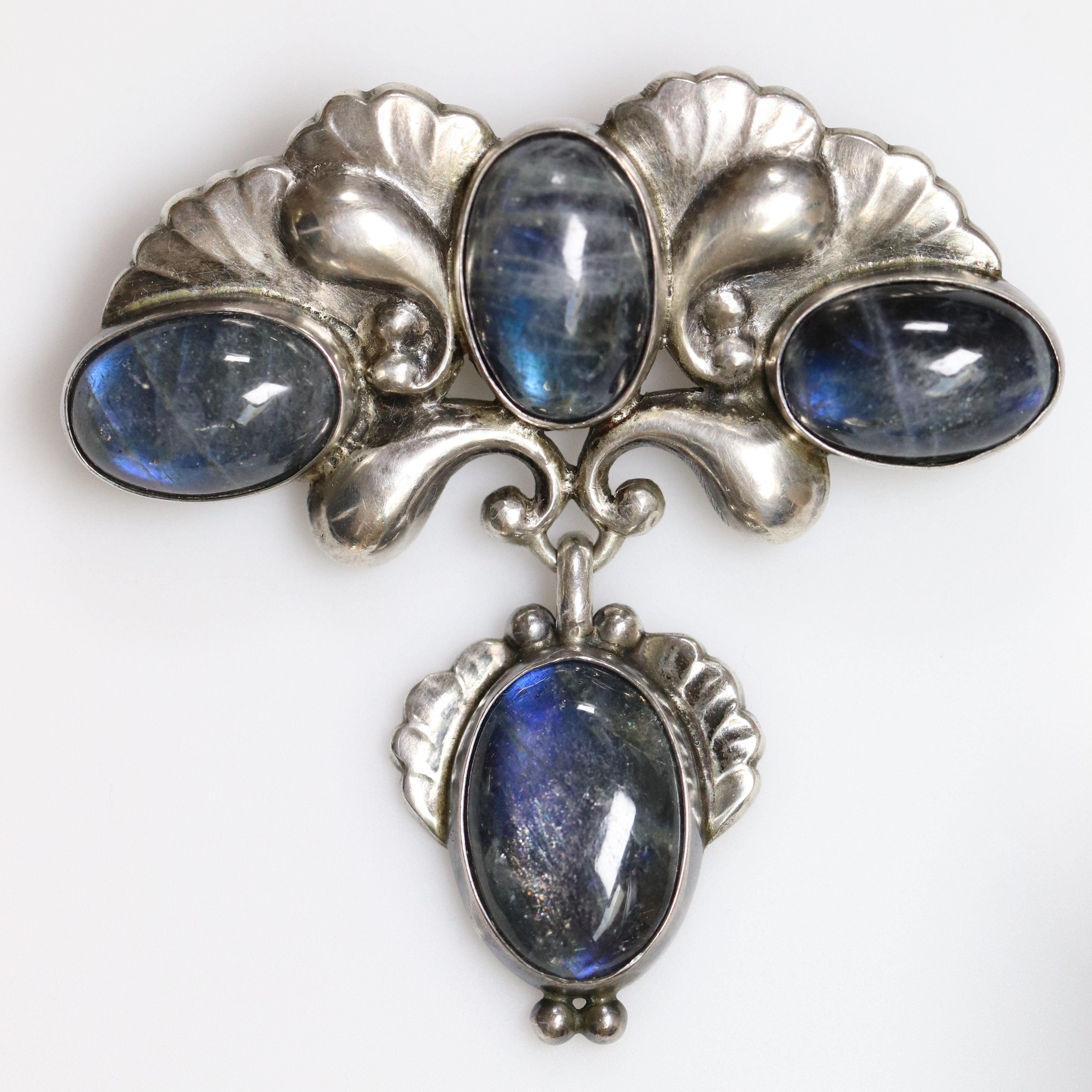 Georg Jensen Jewelry | Labradorite Art Nouveau Silver Vintage