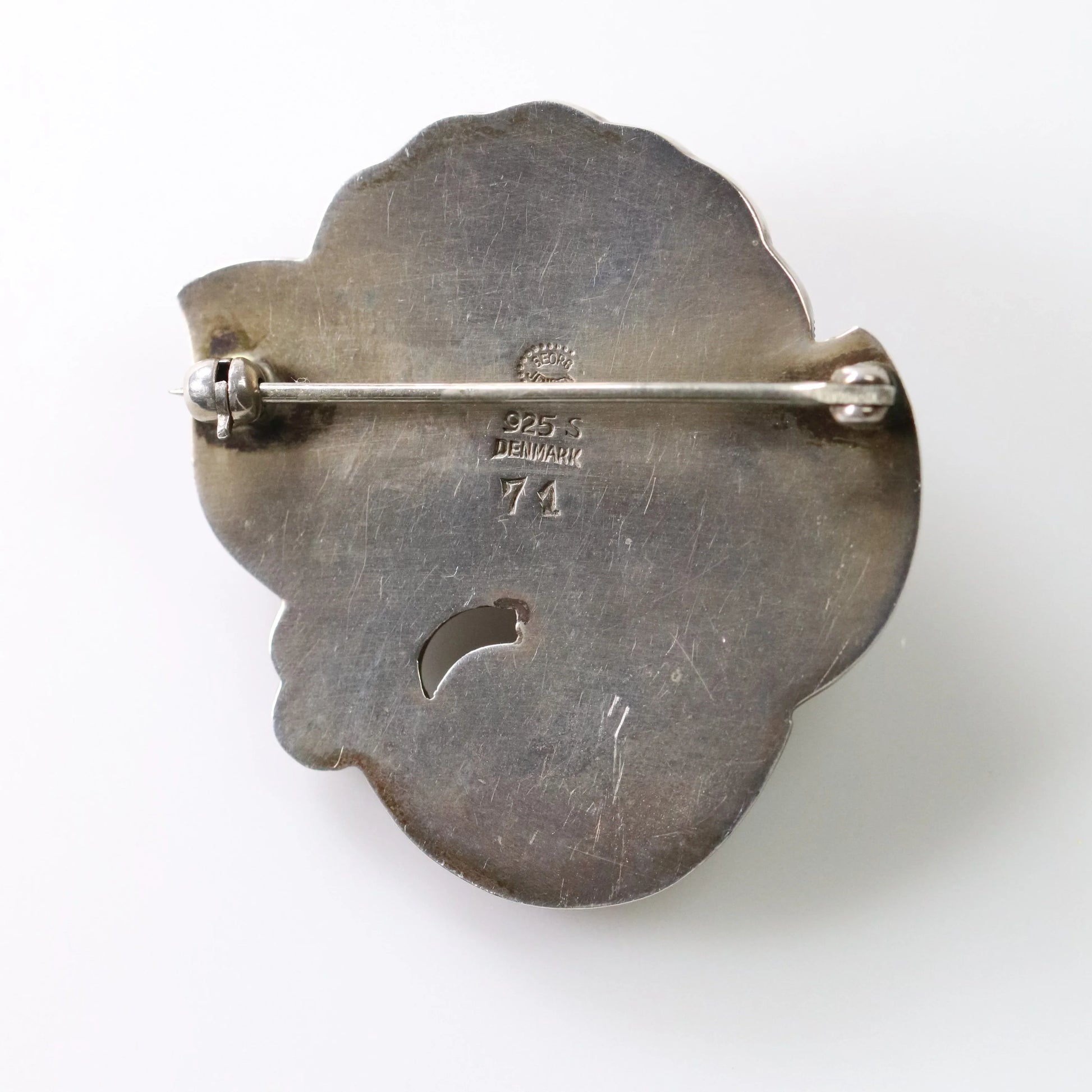 Georg Jensen Jewelry | Lapis Lazuli Floral Art Nouveau Silver Vintage Brooch 71 - Carmel Fine Silver Jewelry