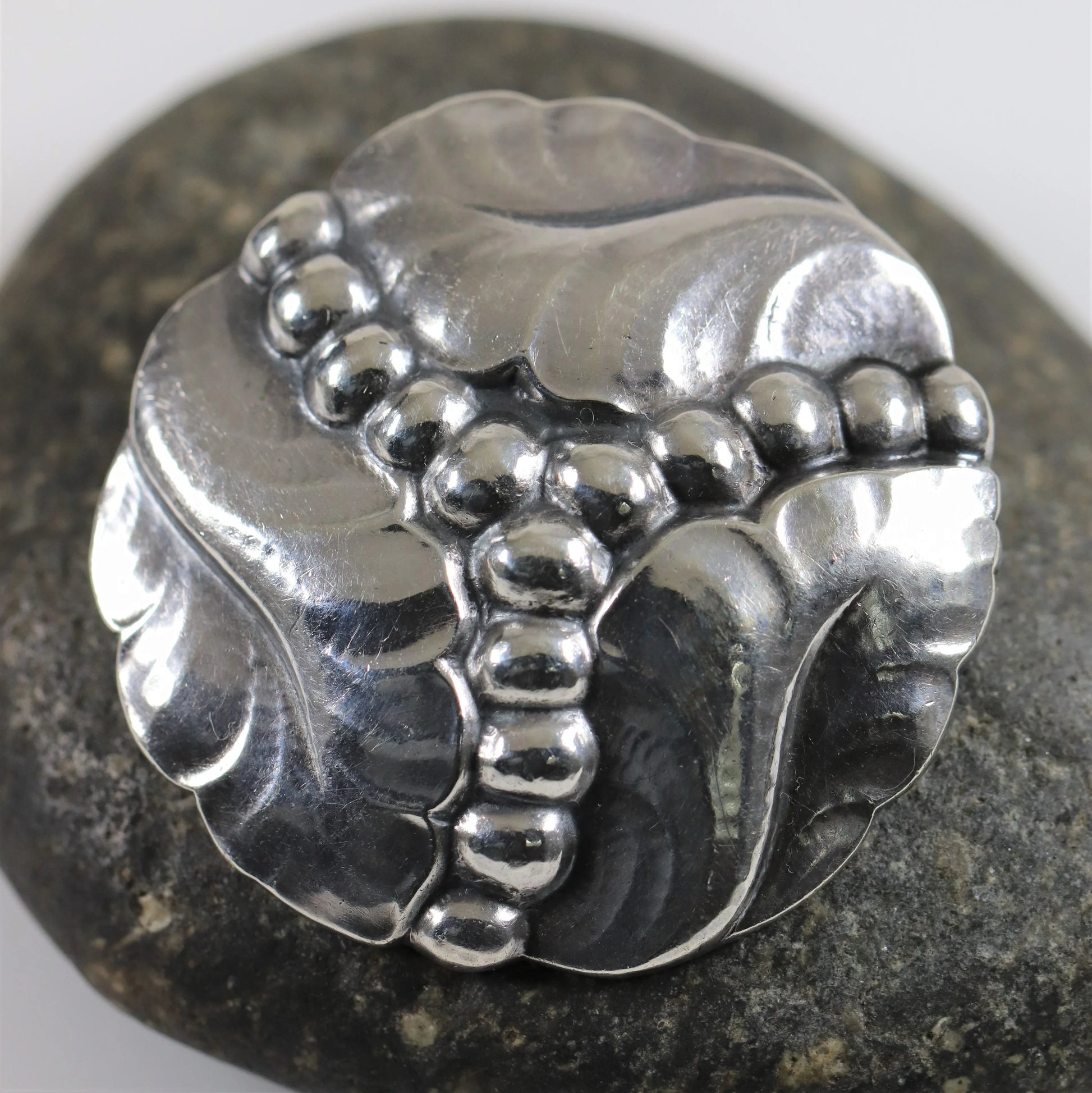 Georg Jensen Jewelry | Large Grape Art Nouveau Silver Vintage Brooch 82C - Carmel Fine Silver Jewelry