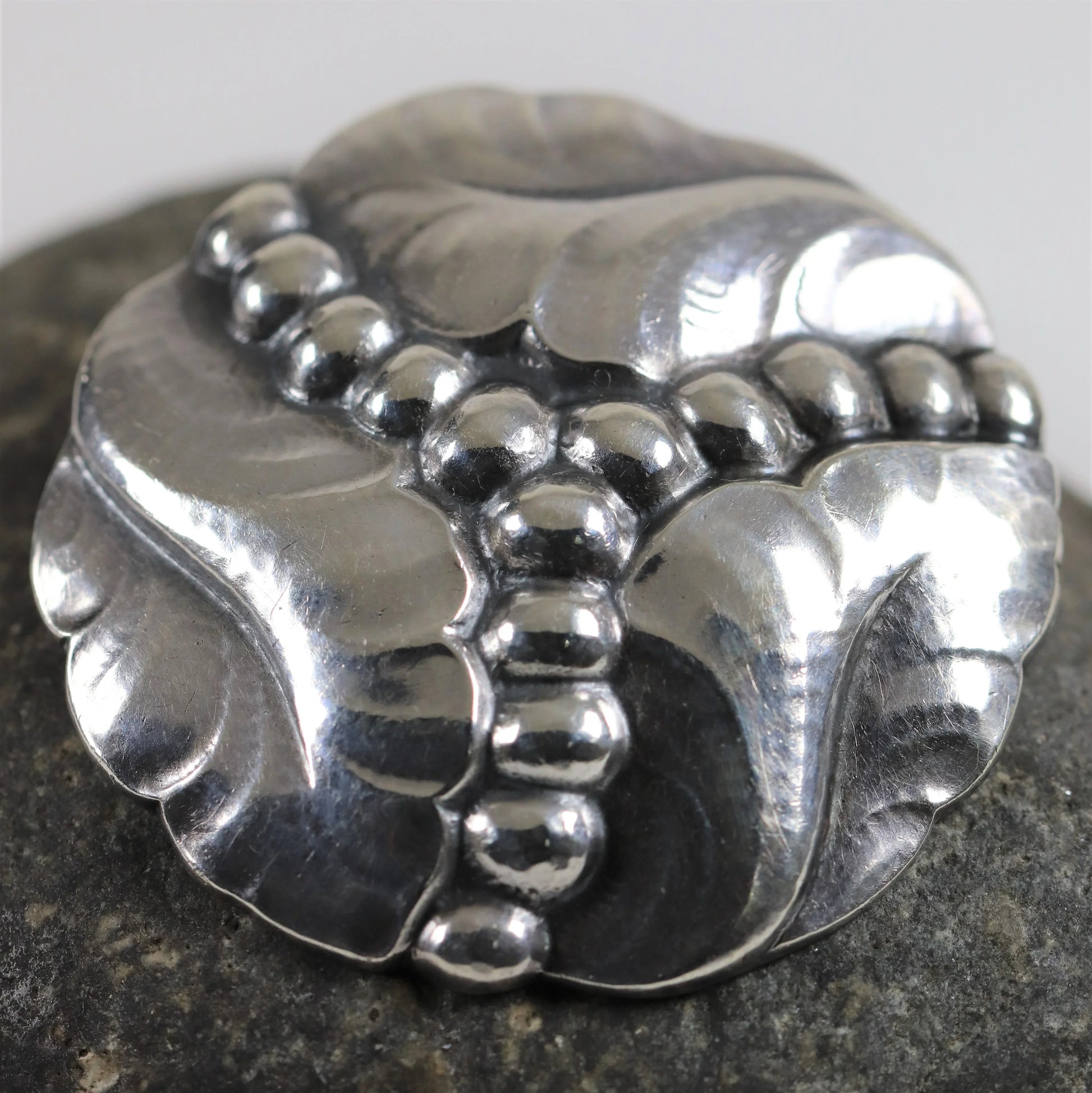 Georg Jensen Jewelry | Large Grape Art Nouveau Silver Vintage Brooch 82C - Carmel Fine Silver Jewelry