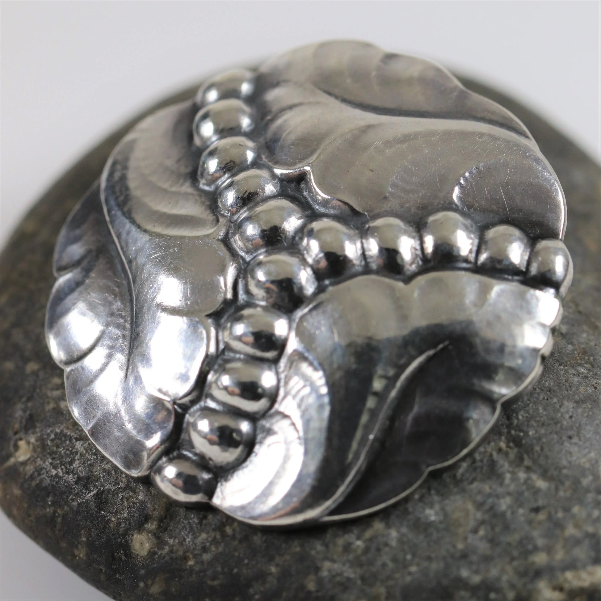 Georg Jensen Jewelry | Large Grape Art Nouveau Silver Vintage Brooch 82C - Carmel Fine Silver Jewelry