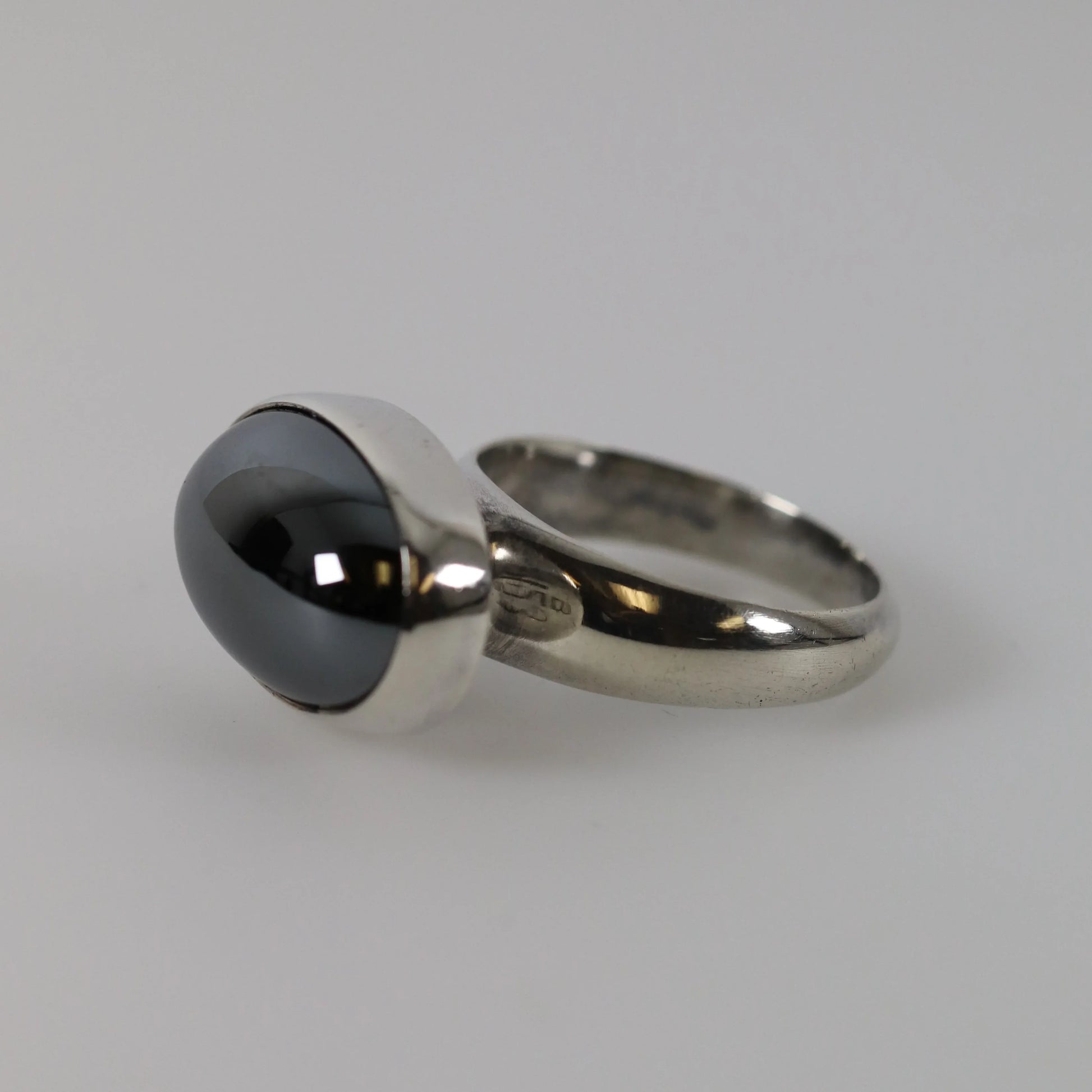 Georg Jensen Jewelry | Modernist Hematite Ring 123B - Carmel Fine Silver Jewelry