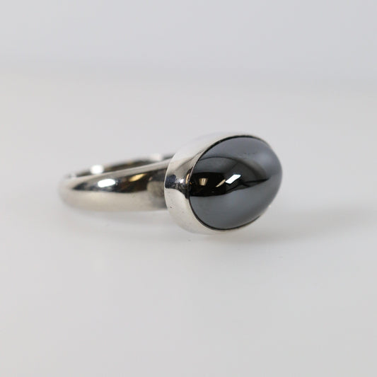 Georg Jensen Jewelry | Modernist Hematite Ring 123B - Carmel Fine Silver Jewelry