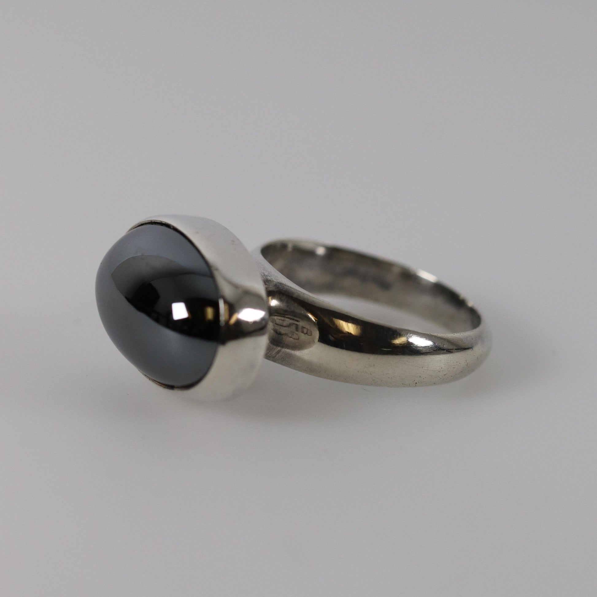 Georg Jensen Jewelry | Modernist Hematite Ring 123B - Carmel Fine Silver Jewelry