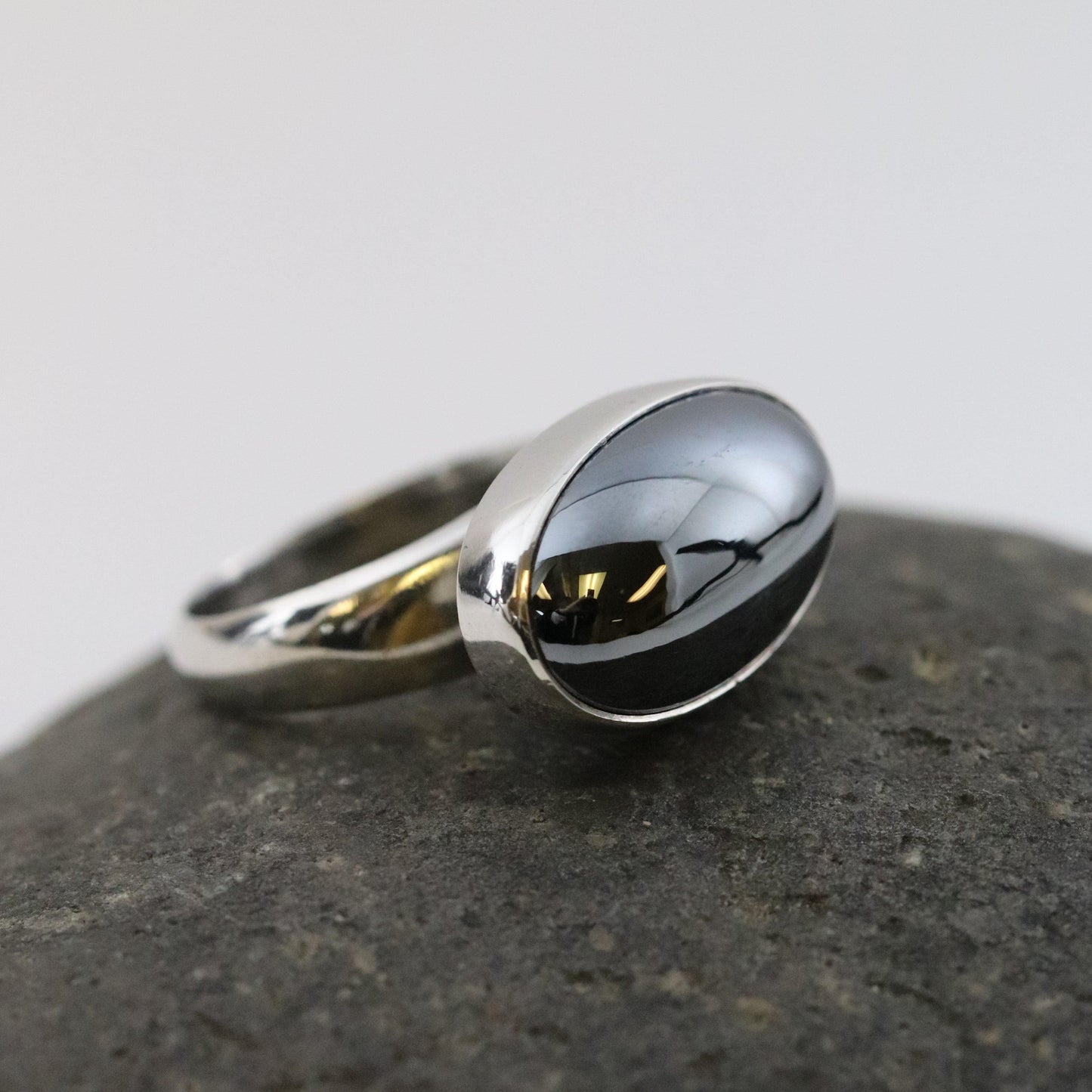 Georg Jensen Jewelry | Modernist Hematite Ring 123B - Carmel Fine Silver Jewelry