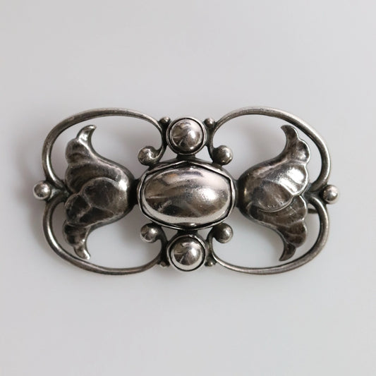 Georg Jensen Jewelry | Ornate Art Nouveau Pin Silver Vintage Brooch 236A - Carmel Fine Silver Jewelry