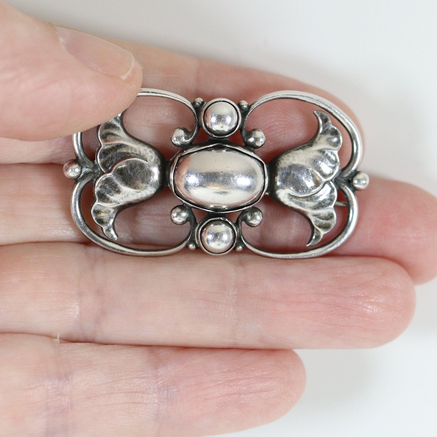 Georg Jensen Jewelry | Ornate Art Nouveau Pin Silver Vintage Brooch 236A - Carmel Fine Silver Jewelry