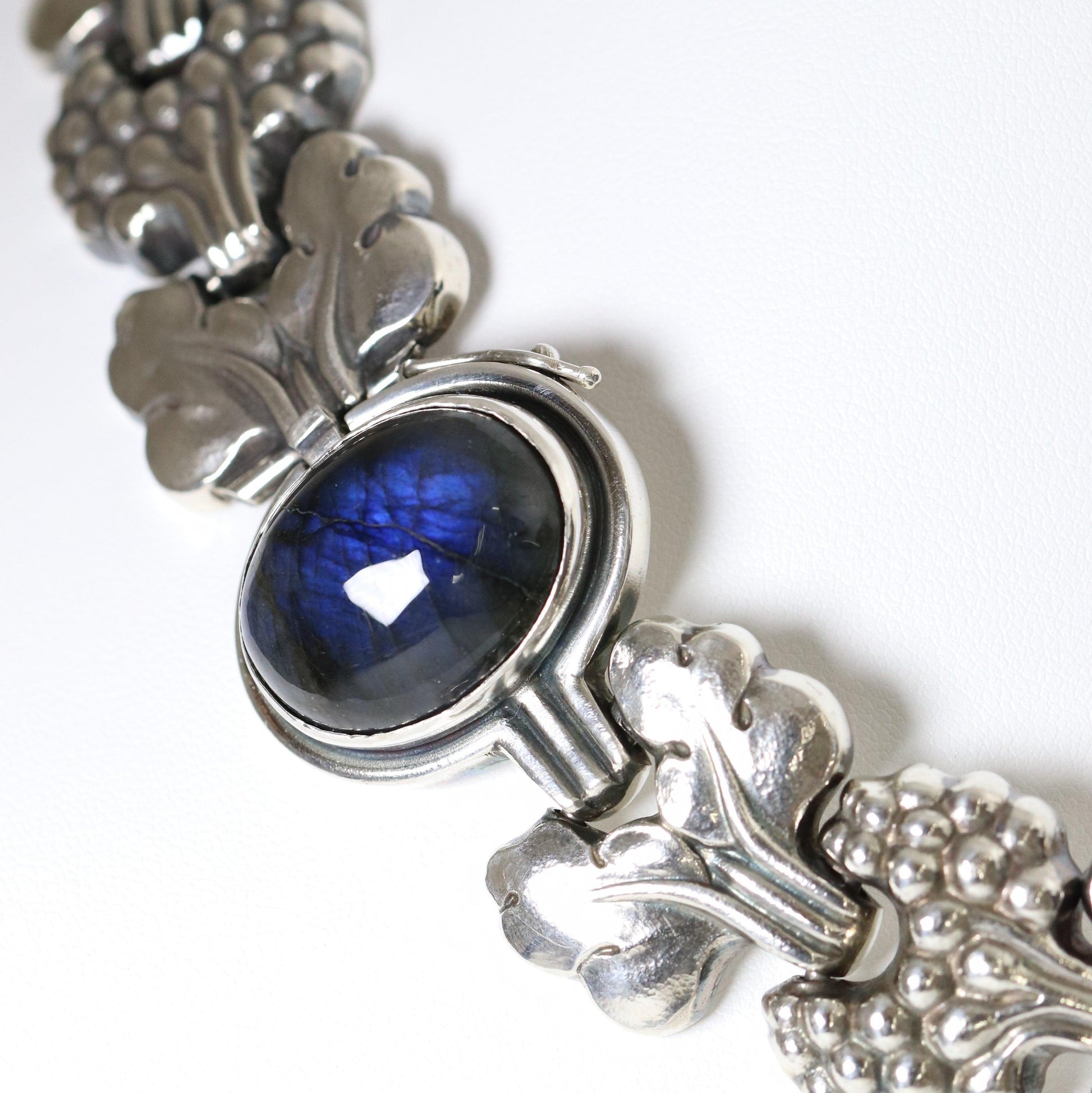 Georg Jensen Jewelry | Paris Labradorite Art Deco Silver Vintage Necklace 30 - Carmel Fine Silver Jewelry