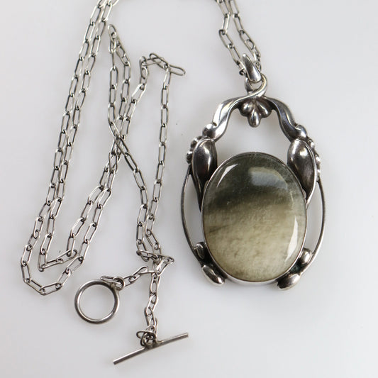 Georg Jensen Jewelry | Quartz Art Nouveau Silver Vintage Necklace Pendant 49 - Carmel Fine Silver Jewelry