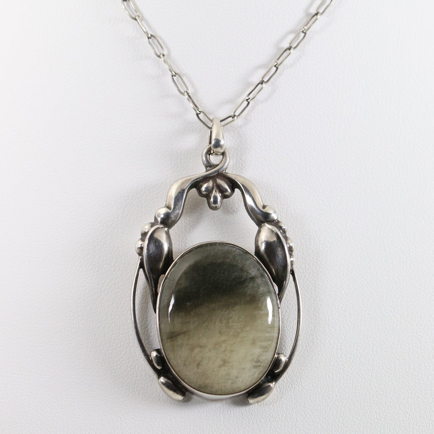 Georg Jensen Jewelry | Quartz Art Nouveau Silver Vintage Necklace Pendant 49 - Carmel Fine Silver Jewelry