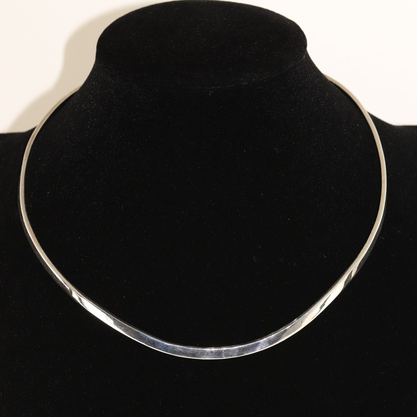 Taxco Choker Necklace | Vintage Sterling Silver | 15.5" Neck Length 4mm Wide 16 Grams