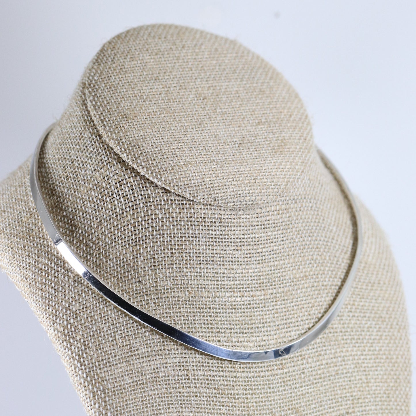 Taxco Choker Necklace | Vintage Sterling Silver | 15.5" Neck Length 4mm Wide 16 Grams