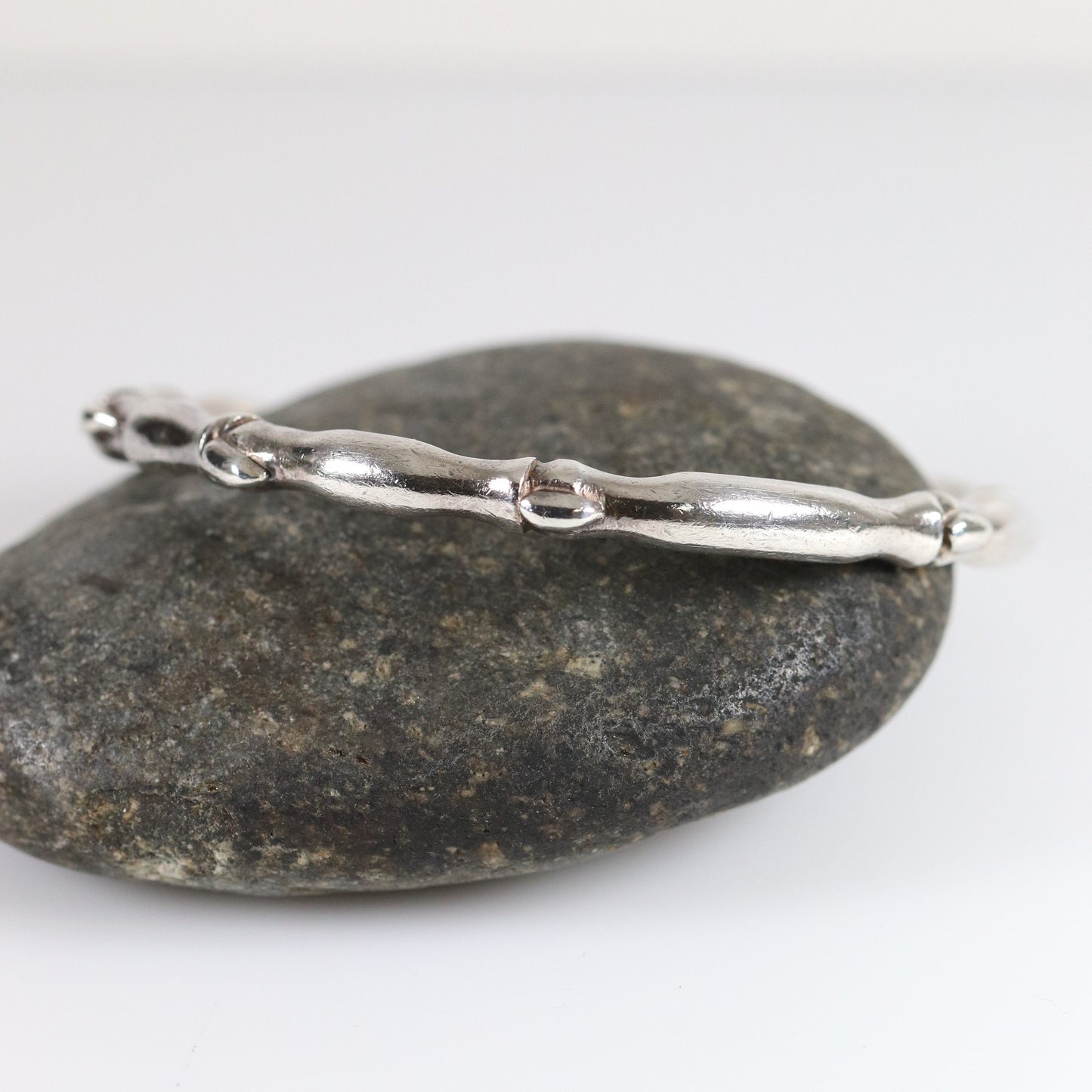 Antonio Pineda Taxco Bamboo Bangle | Vintage Sterling Silver | Mid-Century Mexico Bracelet