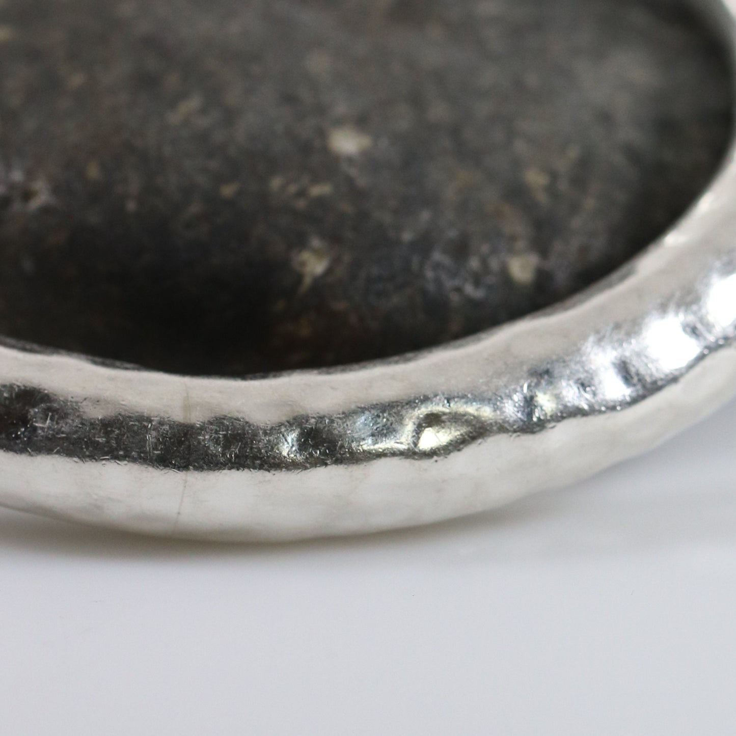 Chunky Modernist Bangle  | Vintage Sterling Silver | Hammered Bracelet