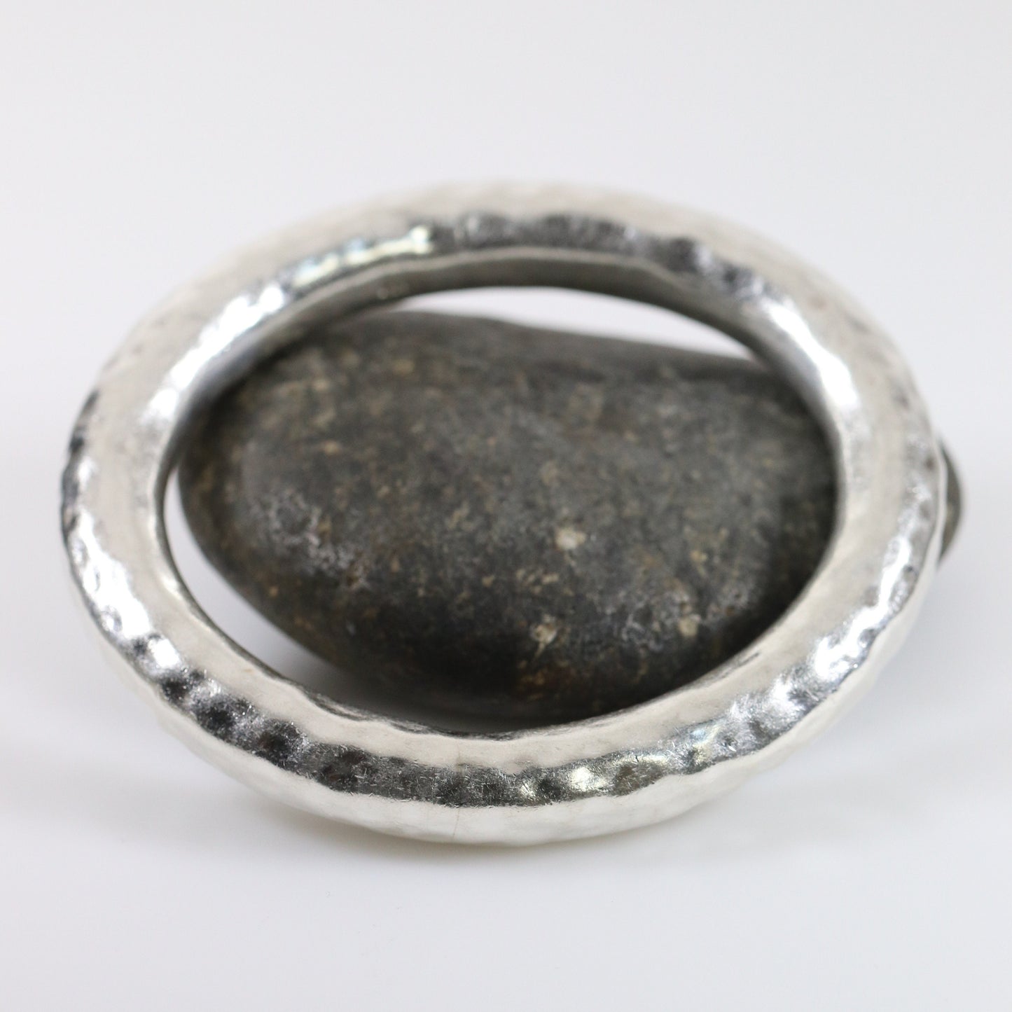 Chunky Modernist Bangle  | Vintage Sterling Silver | Hammered Bracelet