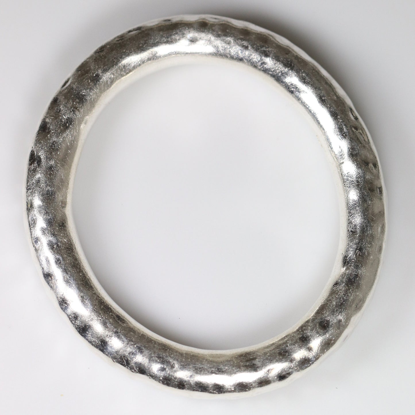 Chunky Modernist Bangle  | Vintage Sterling Silver | Hammered Bracelet