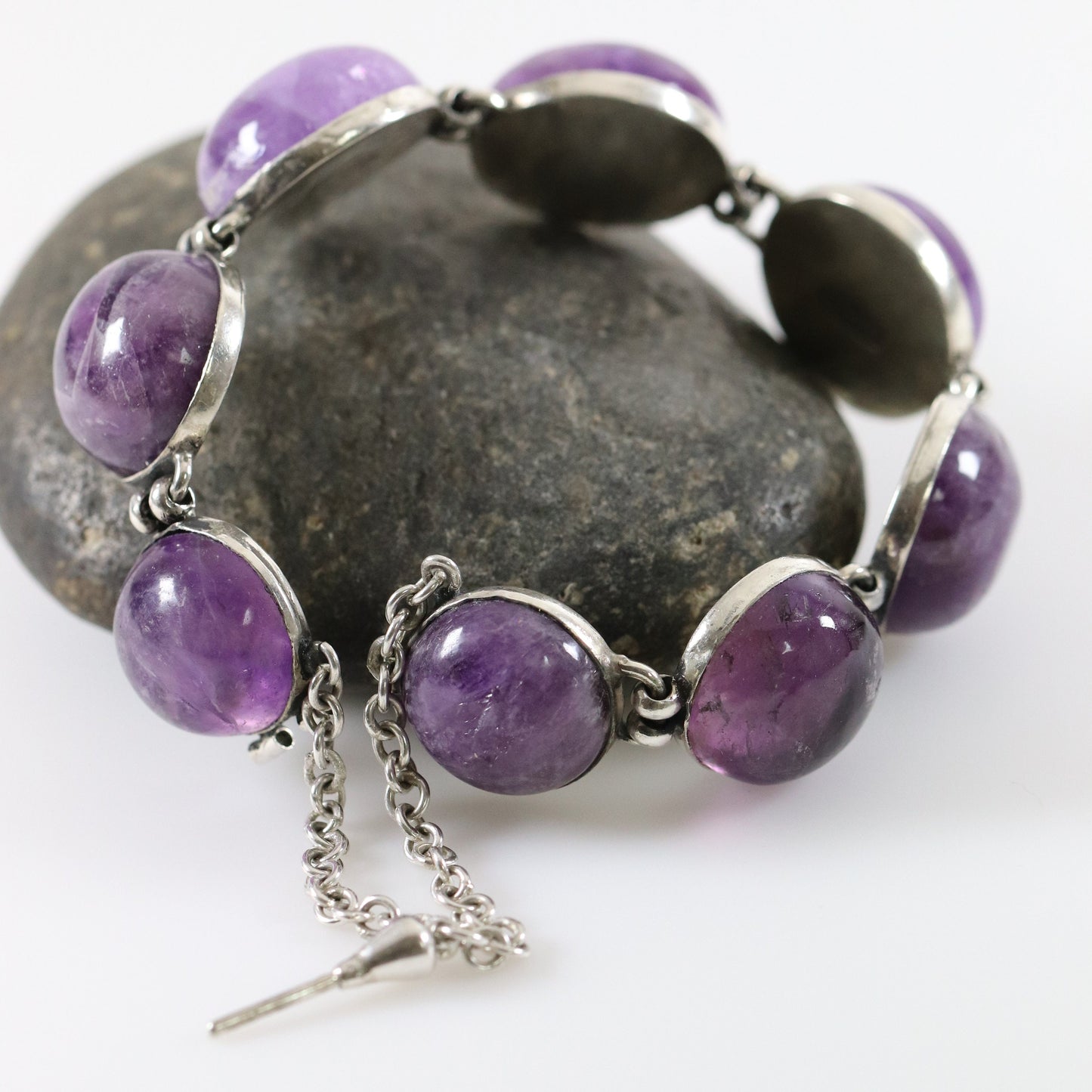 William Spratling Amethyst Statement Bracelet | Vintage Sterling Silver | Taxco Mid-Century Mexico