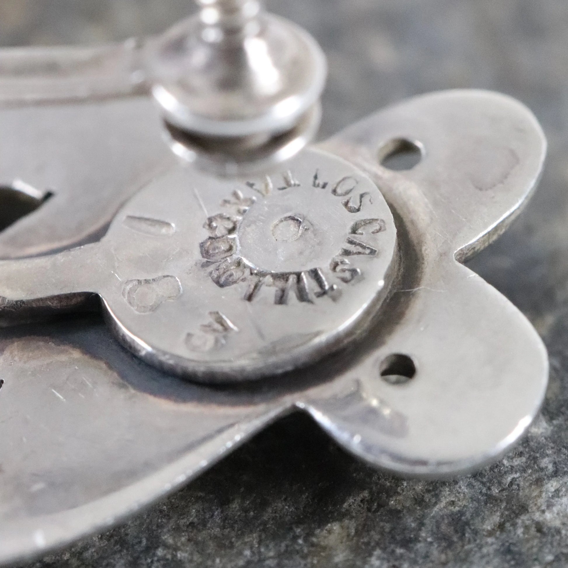 Los Castillo Screwback Earrings | Taxco Ornate Mid-Century | Vintage Sterling Silver Mexico - Carmel Fine Silver Jewelry