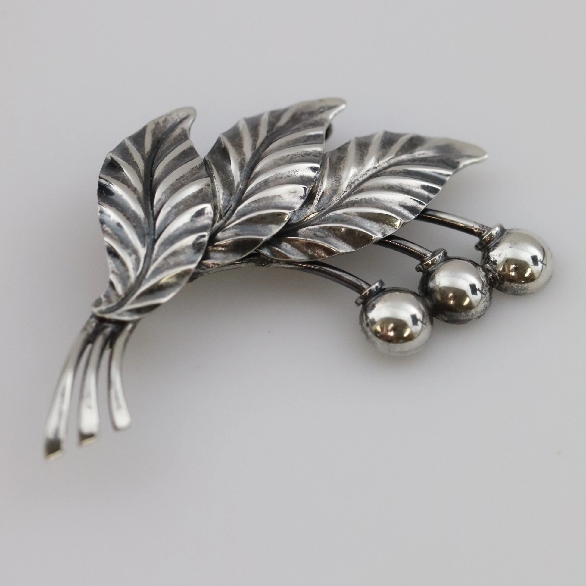 Marius Sørensen Scandinavian Berry and Leaf Brooch Denmark