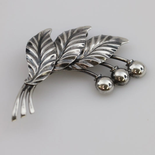 Marius Sørensen Scandinavian Berry and Leaf Brooch Denmark