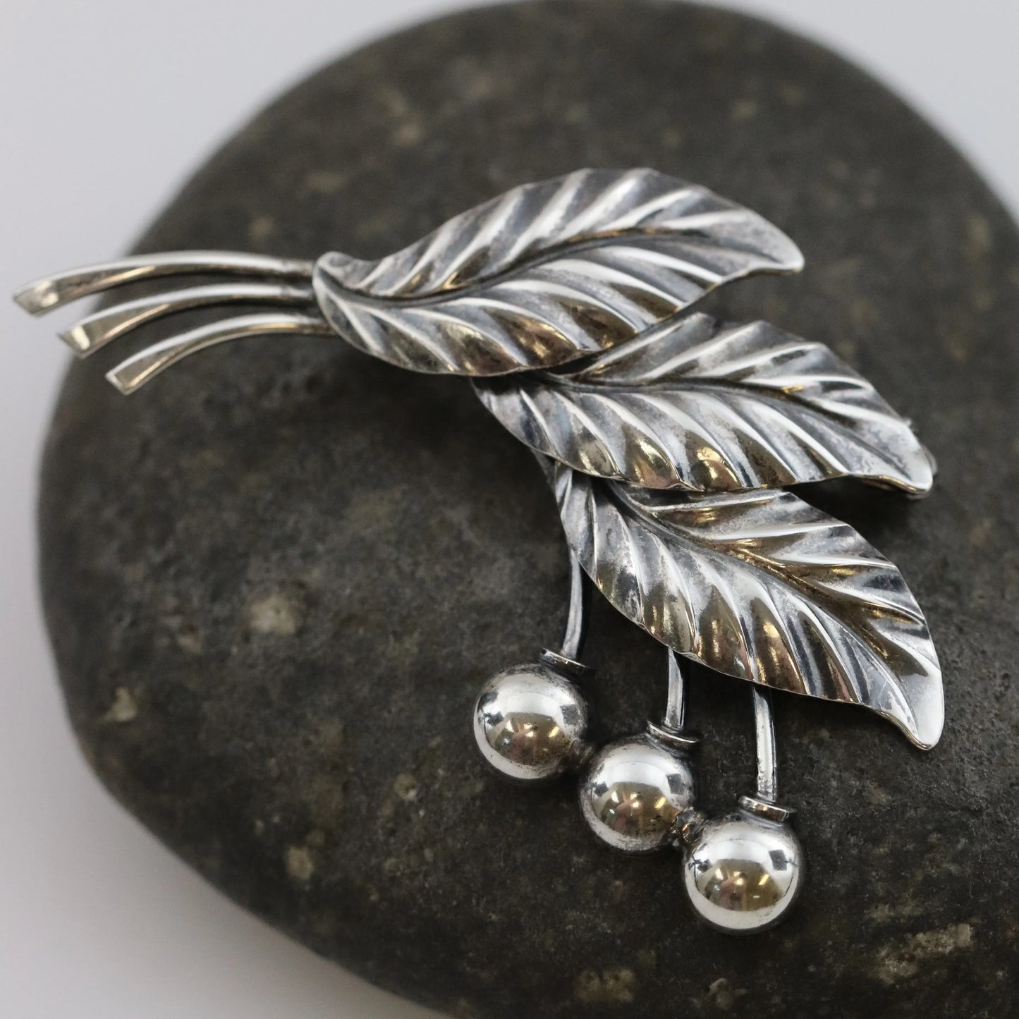 Marius Sørensen Scandinavian Berry and Leaf Brooch Denmark