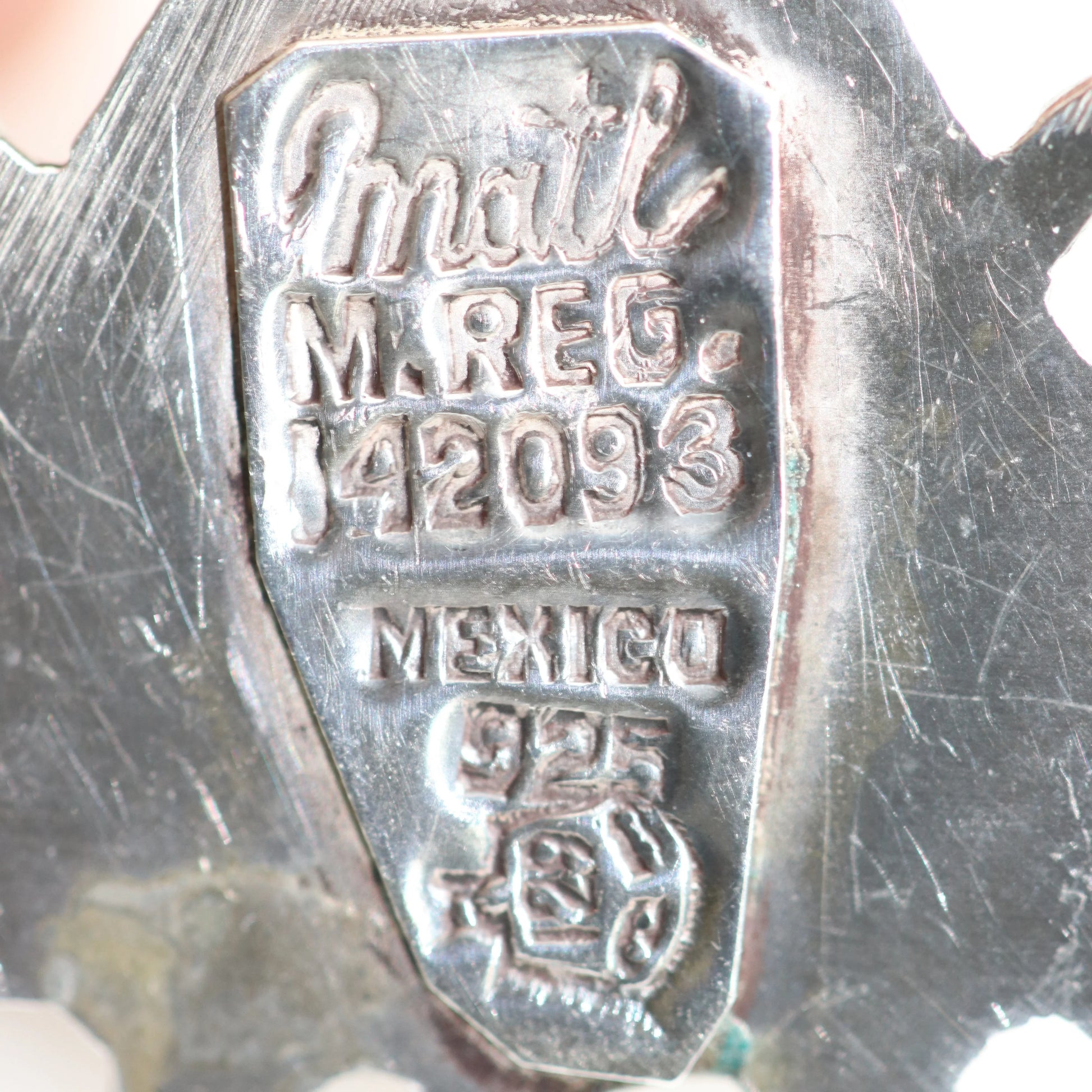MATL Brooch | Matilde Poulat Coral and Turquoise Cross Pin | Vintage Sterling Silver Mexico - Carmel Fine Silver Jewelry
