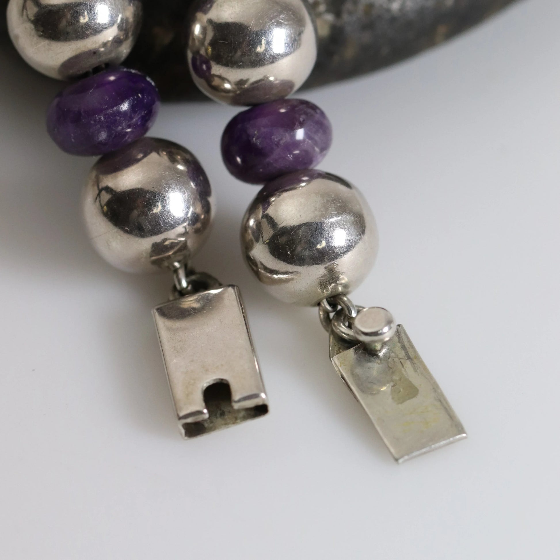 SOLD OUT: Amethyst and Silver Taxco Necklace | Vintage Sterling Silver | Jose Marmolejo Beaded Necklace - Carmel Fine Silver Jewelry