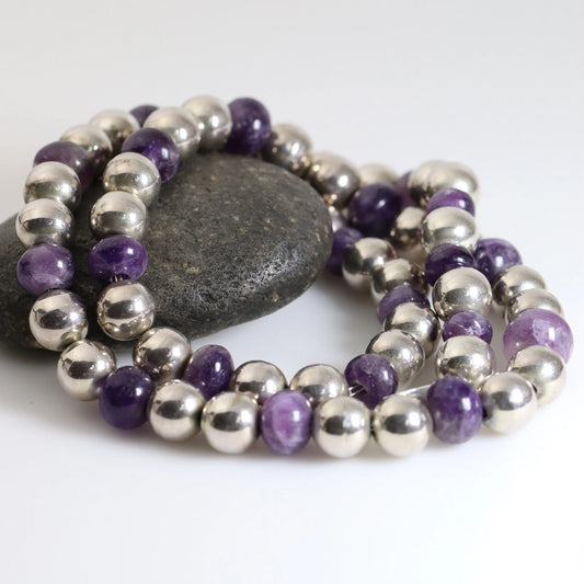 SOLD OUT: Amethyst and Silver Taxco Necklace | Vintage Sterling Silver | Jose Marmolejo Beaded Necklace - Carmel FSJ