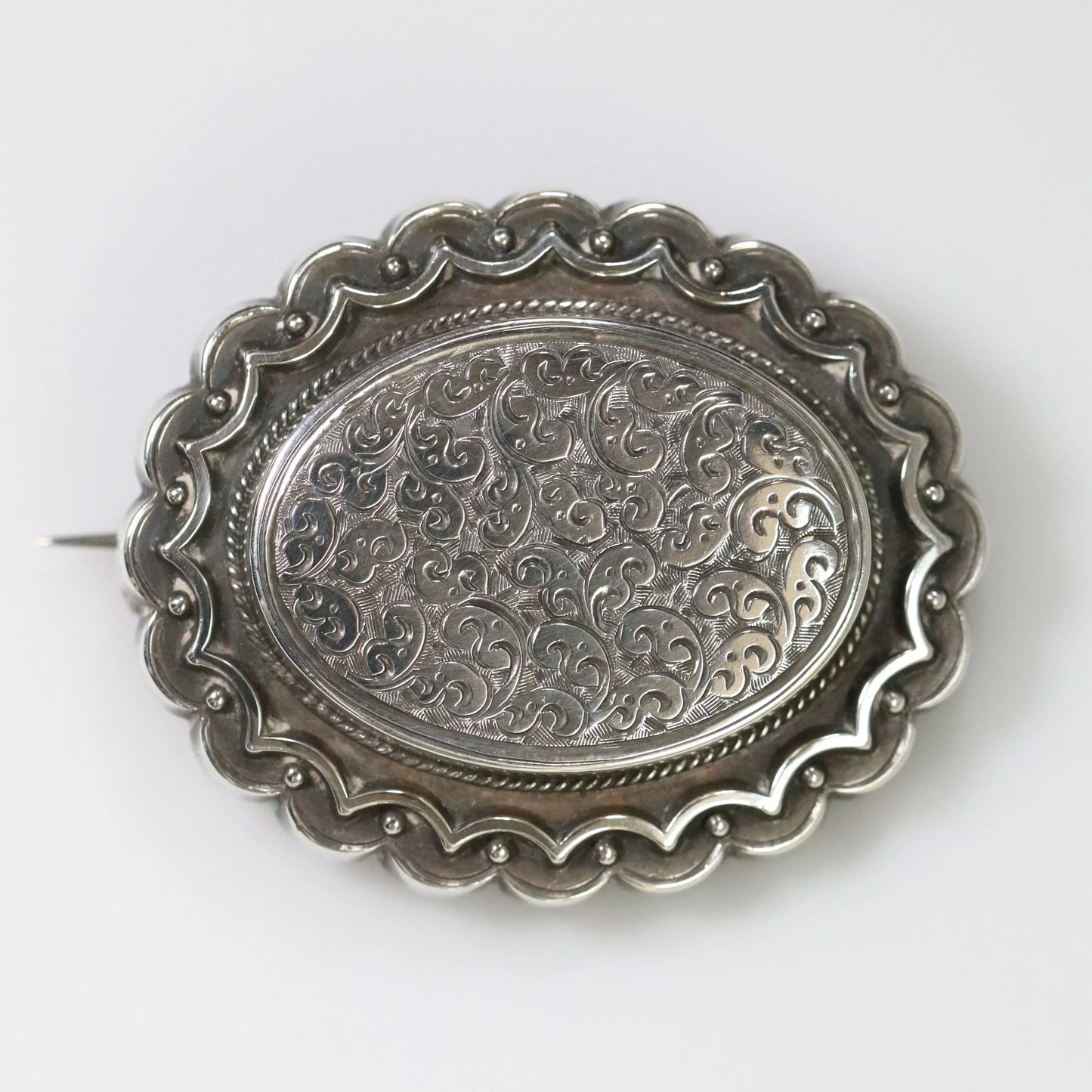 SOLD OUT: Antique English Silver Jewelry | Victorian Locket Brooch - Carmel Fine Silver Jewelry