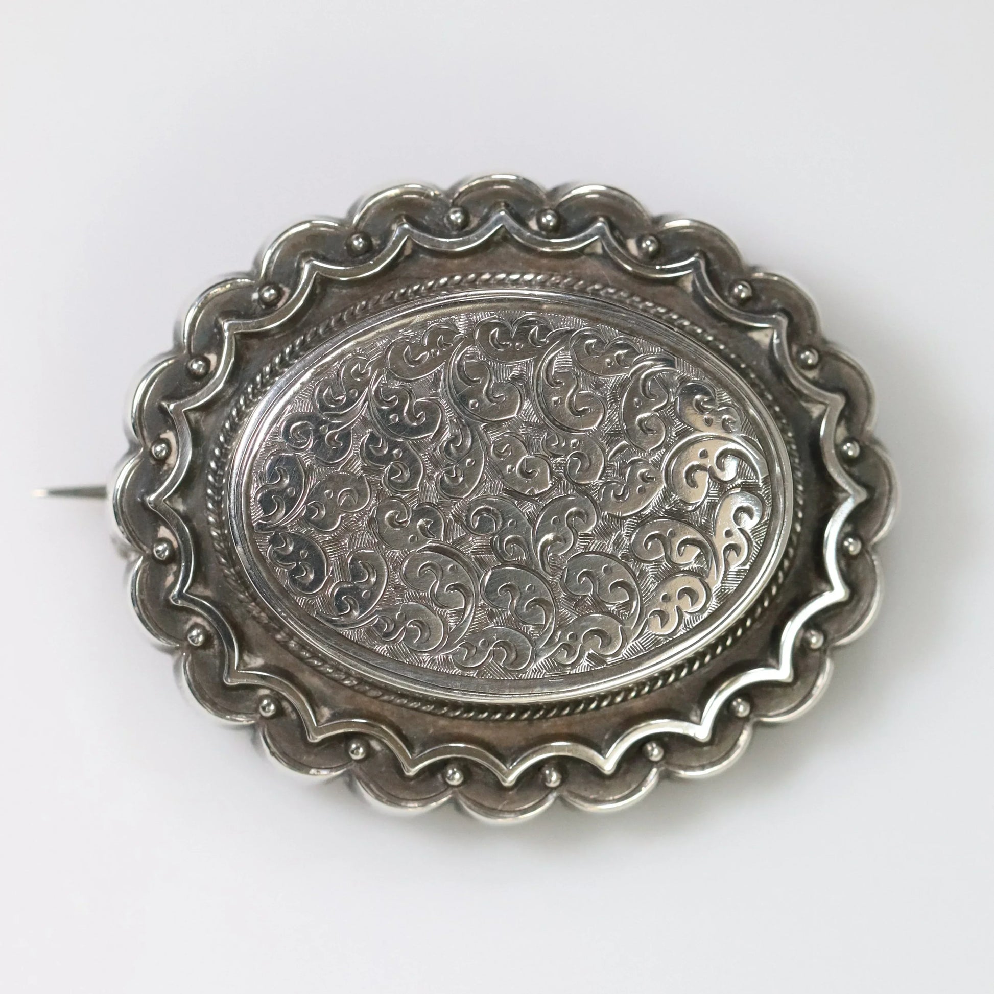 SOLD OUT: Antique English Silver Jewelry | Victorian Locket Brooch - Carmel Fine Silver Jewelry