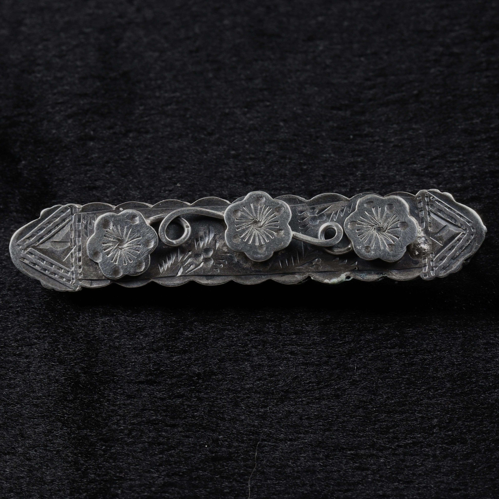 SOLD OUT: Antique English Sterling Silver Jewelry | Ornate Etched Handcrafted Pin - Carmel FSJ