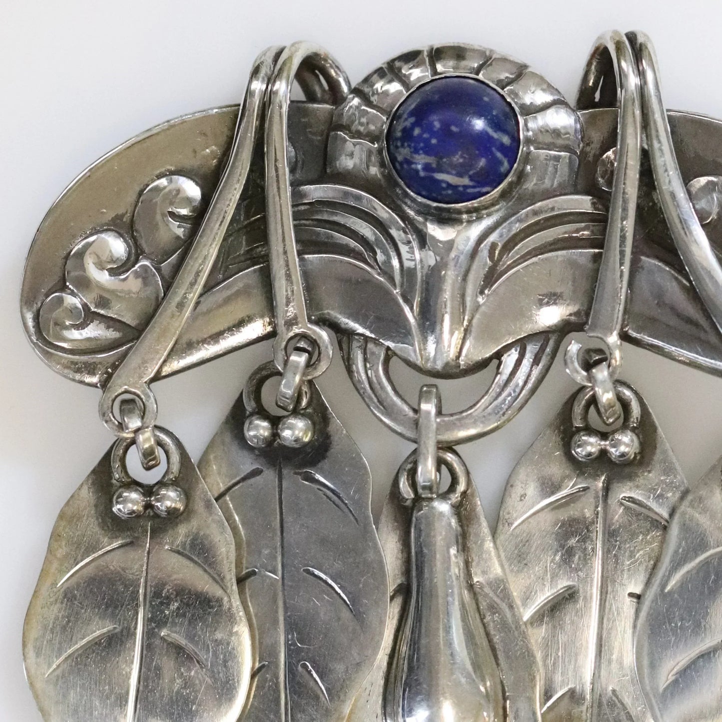 SOLD OUT: Antique Georg Jensen Jewelry | Early Lapis Lazuli Art Nouveau Brooch 14 - Carmel Fine Silver Jewelry