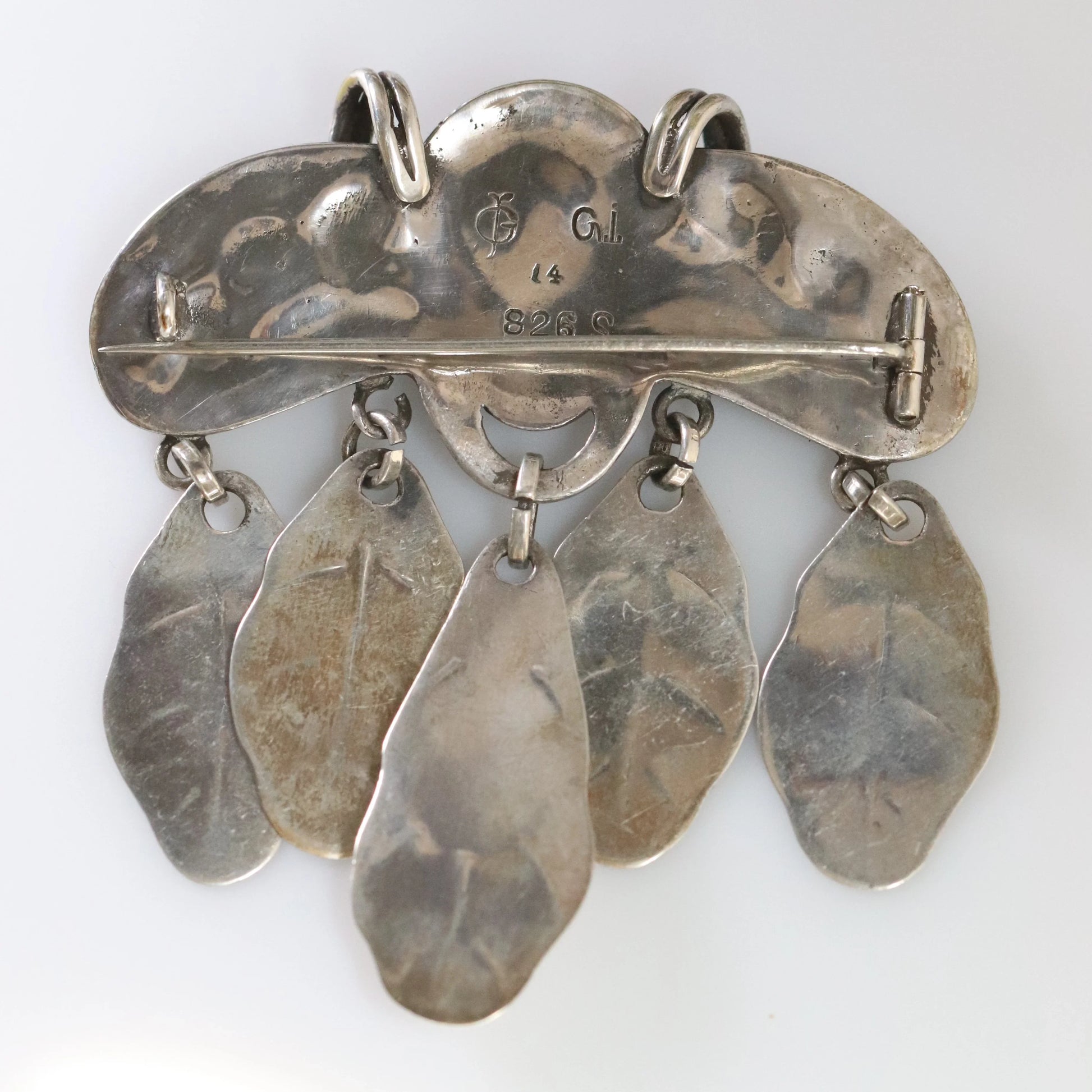 SOLD OUT: Antique Georg Jensen Jewelry | Early Lapis Lazuli Art Nouveau Brooch 14 - Carmel Fine Silver Jewelry