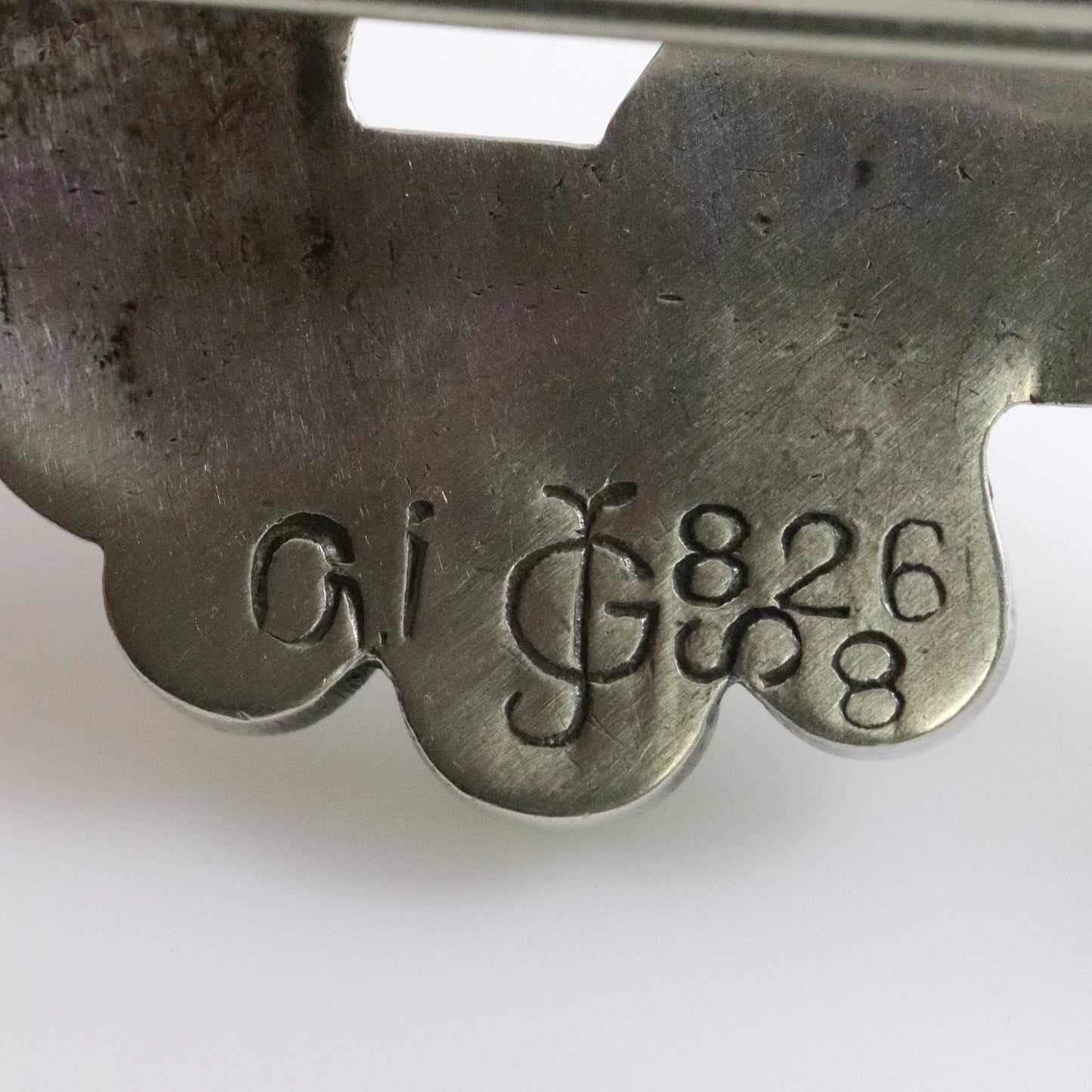 SOLD OUT: Antique Georg Jensen Jewelry | Rare Early Chrysoprase and Amber Brooch 8 - Carmel Fine Silver Jewelry