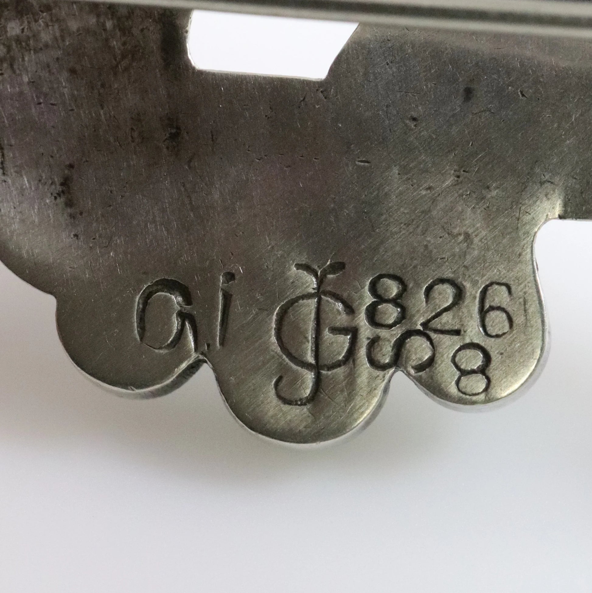 SOLD OUT: Antique Georg Jensen Jewelry | Rare Early Chrysoprase and Amber Brooch 8 - Carmel Fine Silver Jewelry