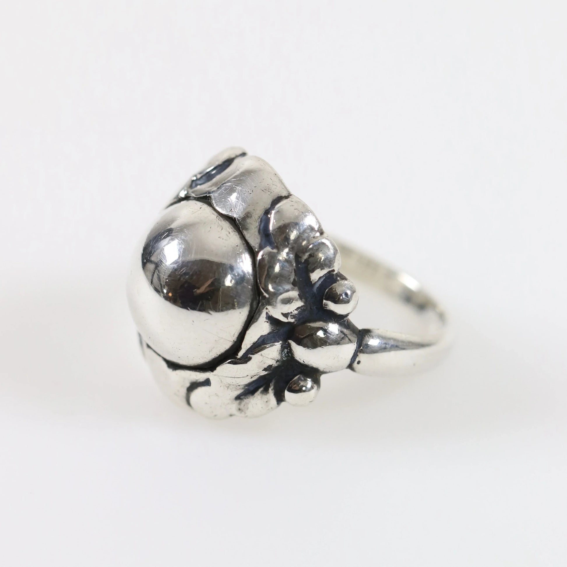 SOLD OUT: Antique Georg Jensen Jewelry | Silver Cabochon 830 Silver Ring 11A - Carmel Fine Silver Jewelry