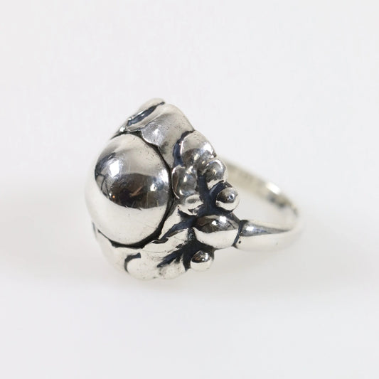 SOLD OUT: Antique Georg Jensen Jewelry | Silver Cabochon 830 Silver Ring 11A - Carmel Fine Silver Jewelry