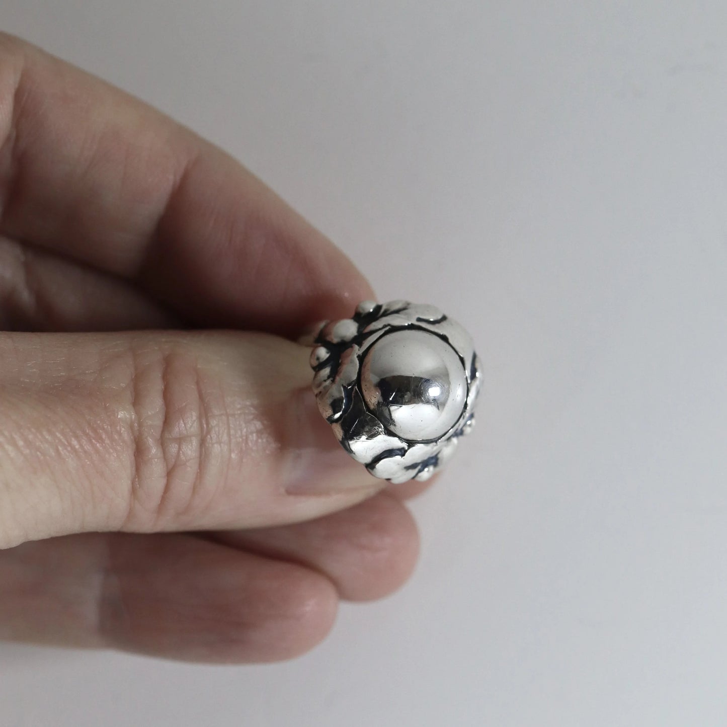 SOLD OUT: Antique Georg Jensen Jewelry | Silver Cabochon 830 Silver Ring 11A - Carmel Fine Silver Jewelry