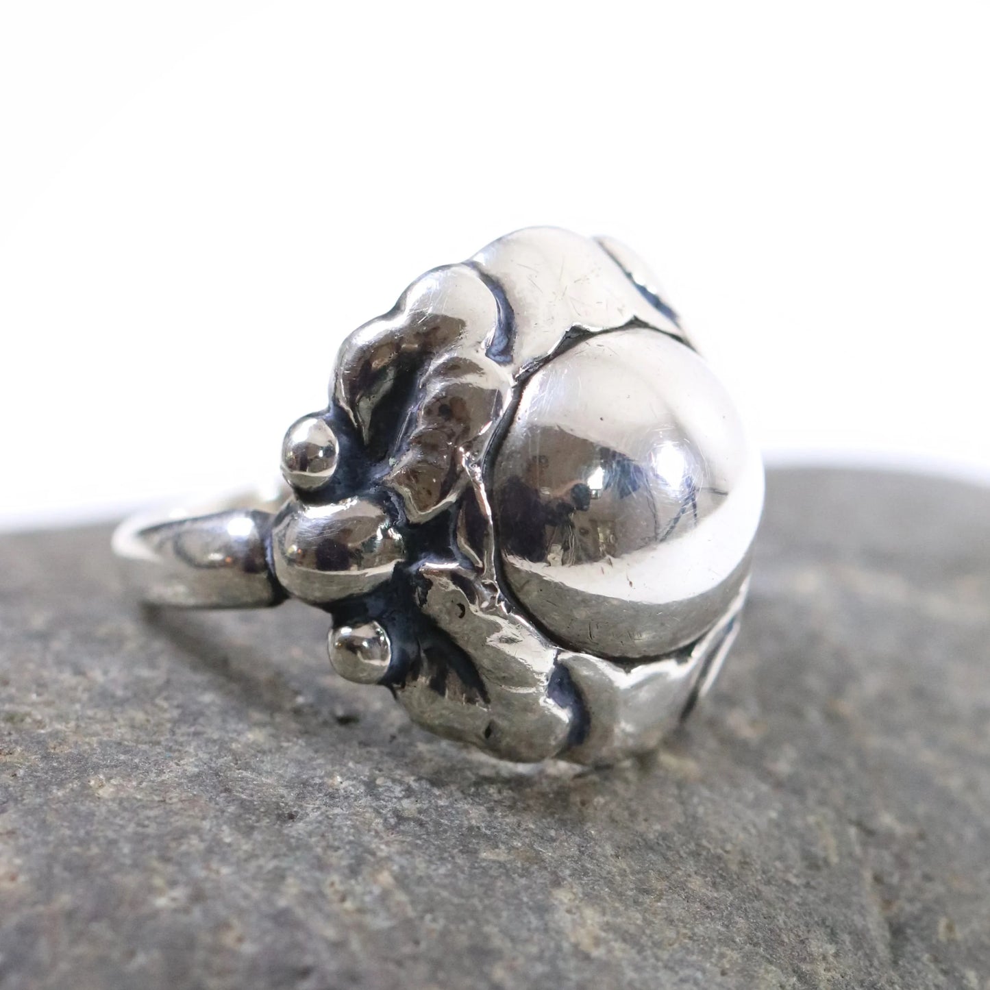 SOLD OUT: Antique Georg Jensen Jewelry | Silver Cabochon 830 Silver Ring 11A - Carmel Fine Silver Jewelry